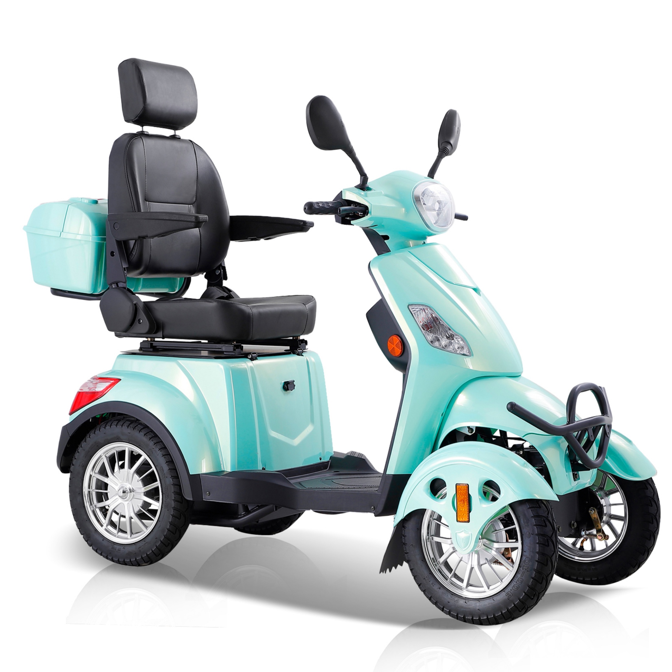 QEEKA 4-Wheel Mobility Scooter with Electric Powered Chair, Green, 500lb Limit