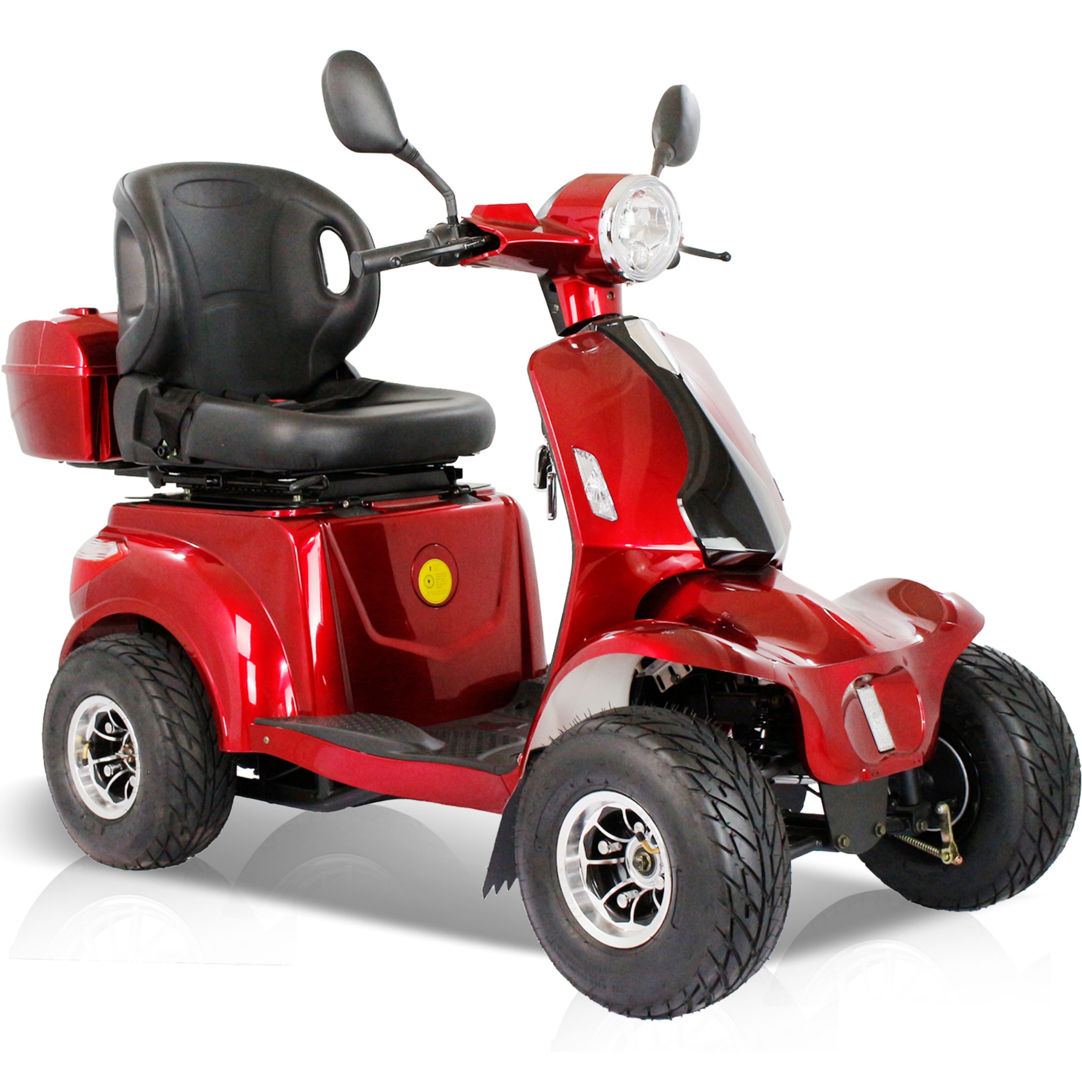 Mobility Scooter, Heavy Duty Electric Golf Cart 4 Wheel Powered Mobility Scooters for Seniors & Adults,Powerful Battery with Rear Lockbox & Golf Cart Rack Adjustable Seat,Black