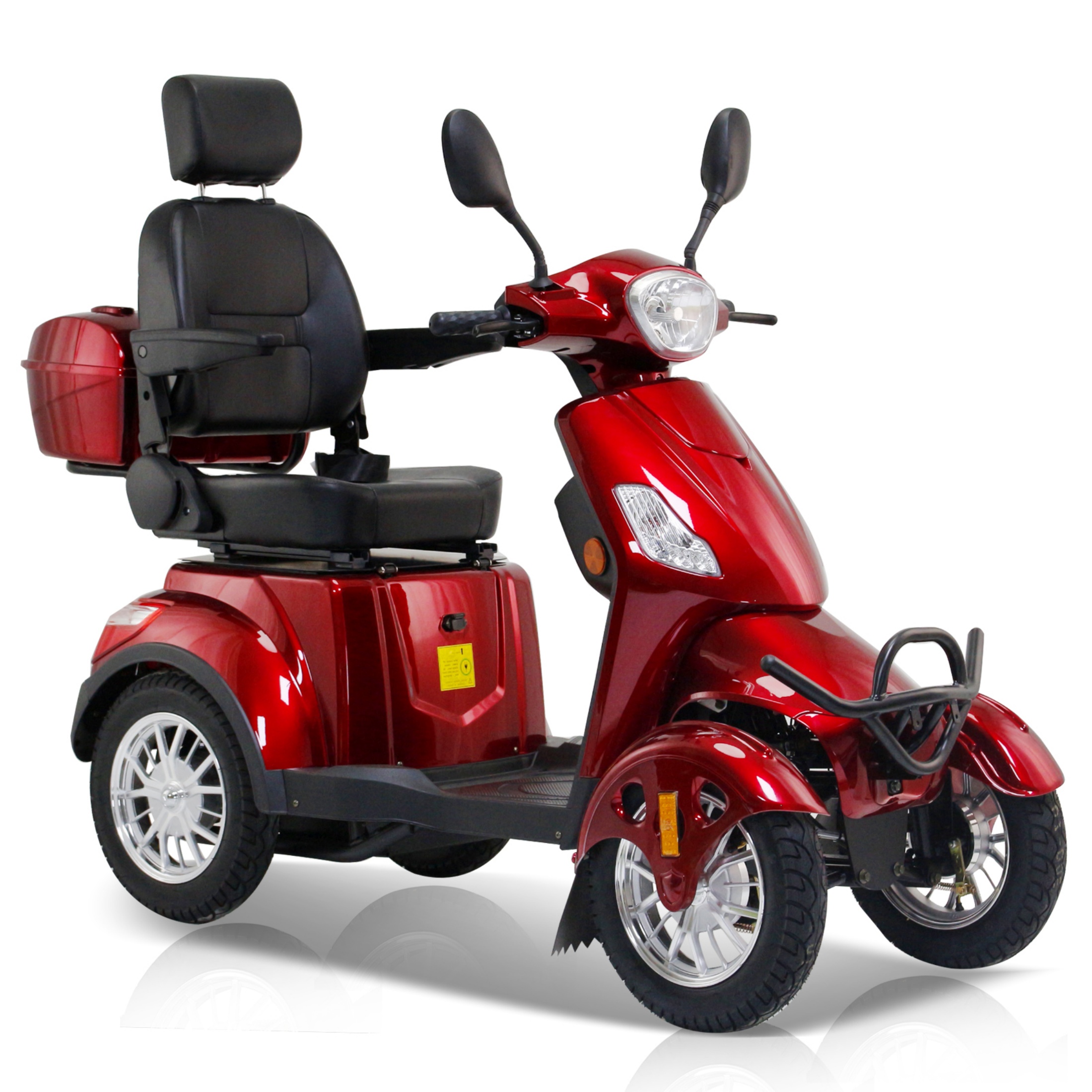 QEEKA Mobility Scooters,Heavy Duty 4 Wheel for Seniors & Adults 500lbs Capacity - Electric Powered Chair,800W,Red