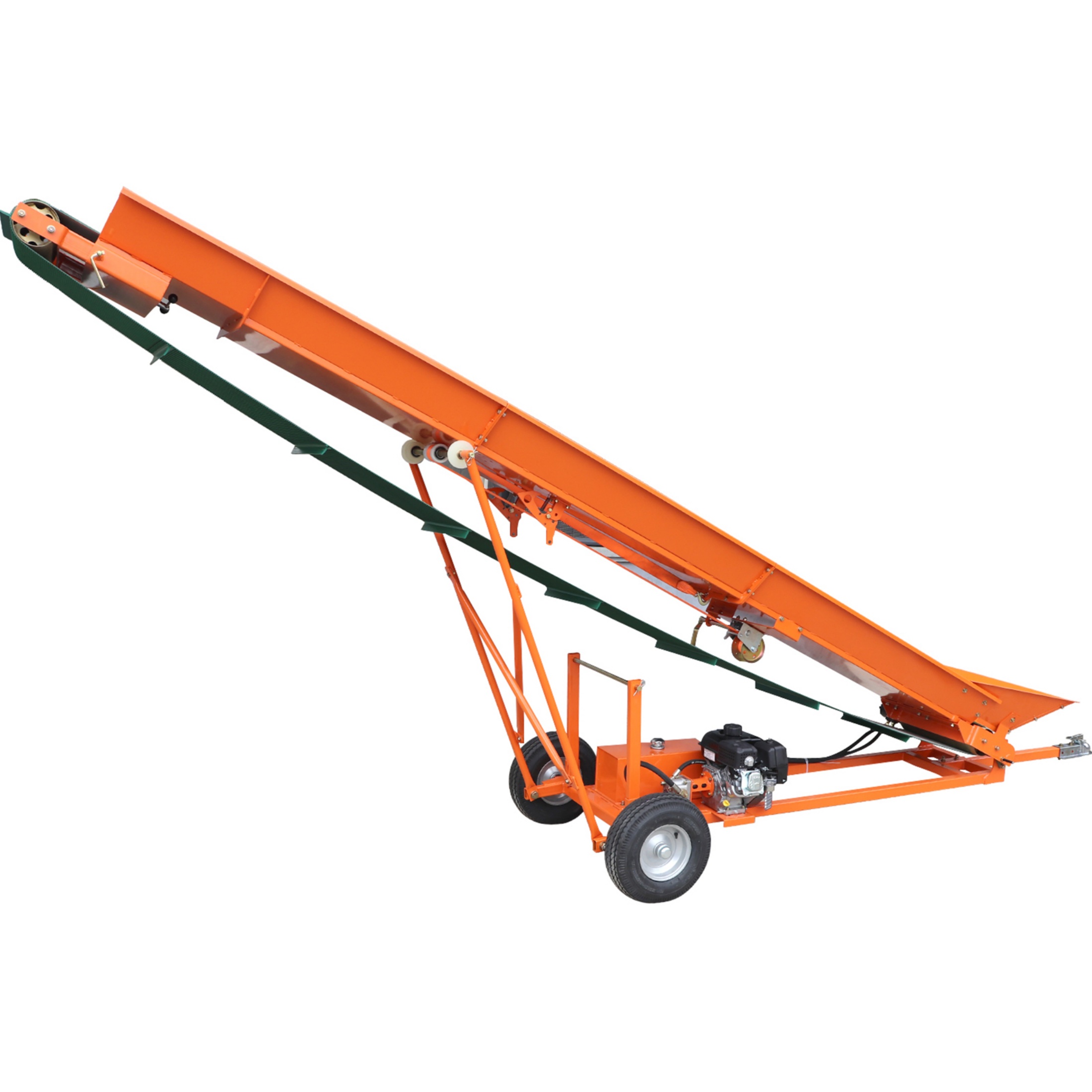 Firewood Conveyor 6.5HP 208cc Gasoline Powered 19.7" Width PVC Belt Wood Conveyor Lifter Elevator with B&S Engine