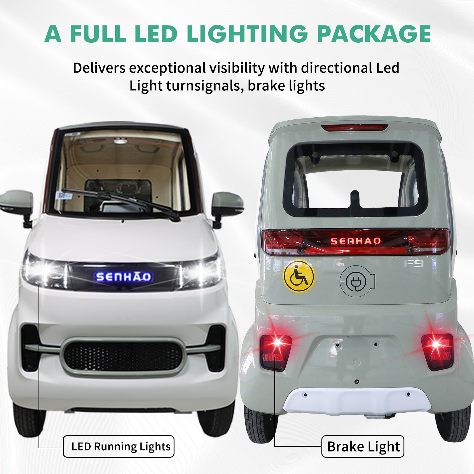 QEEKA Fully Enclosed Mobility Scooter - 4-Wheel 1500W,3 Passengers,All-Weather Protection,Suitable for Adults and Seniors