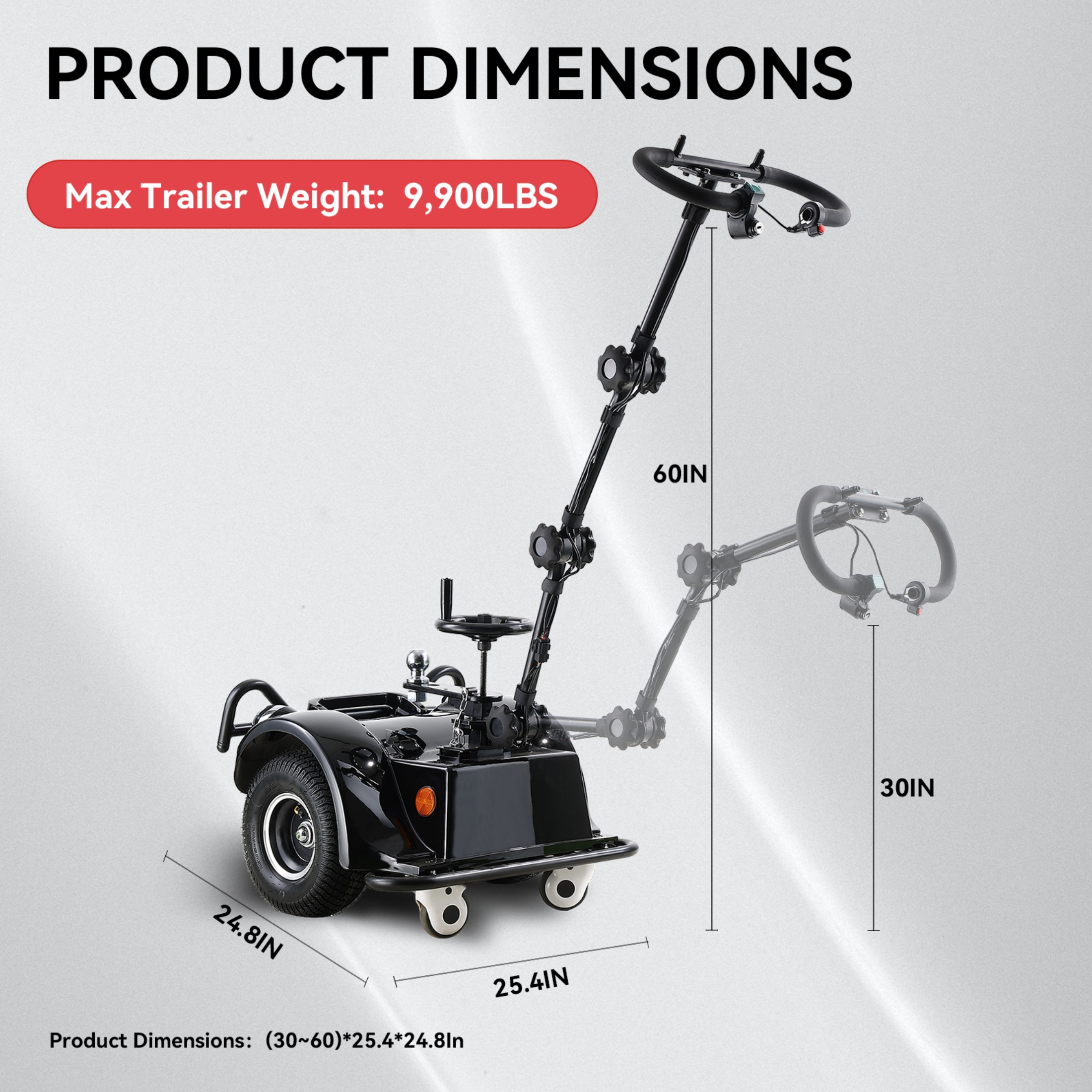 QEEKA Electric Trailer Dolly,9900 Lbs Max Capacity,48V 1200W Motorized Trailer Mover for RV & Utility Trailers,Compact Design for Home Garage & Outdoor Use,Black
