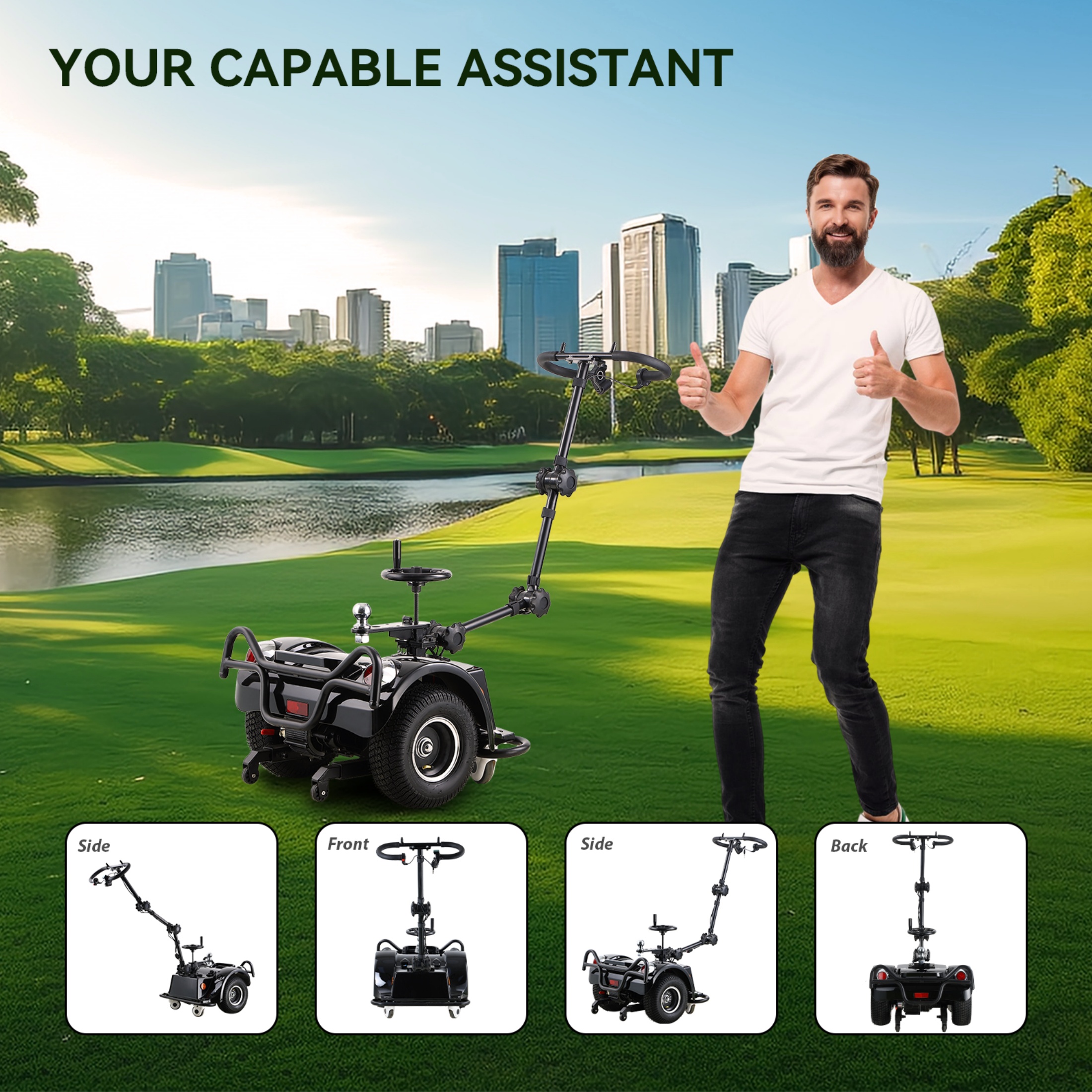 QEEKA Electric Trailer Dolly,9900 Lbs Max Capacity,48V 1200W Motorized Trailer Mover for RV & Utility Trailers,Compact Design for Home Garage & Outdoor Use,Black