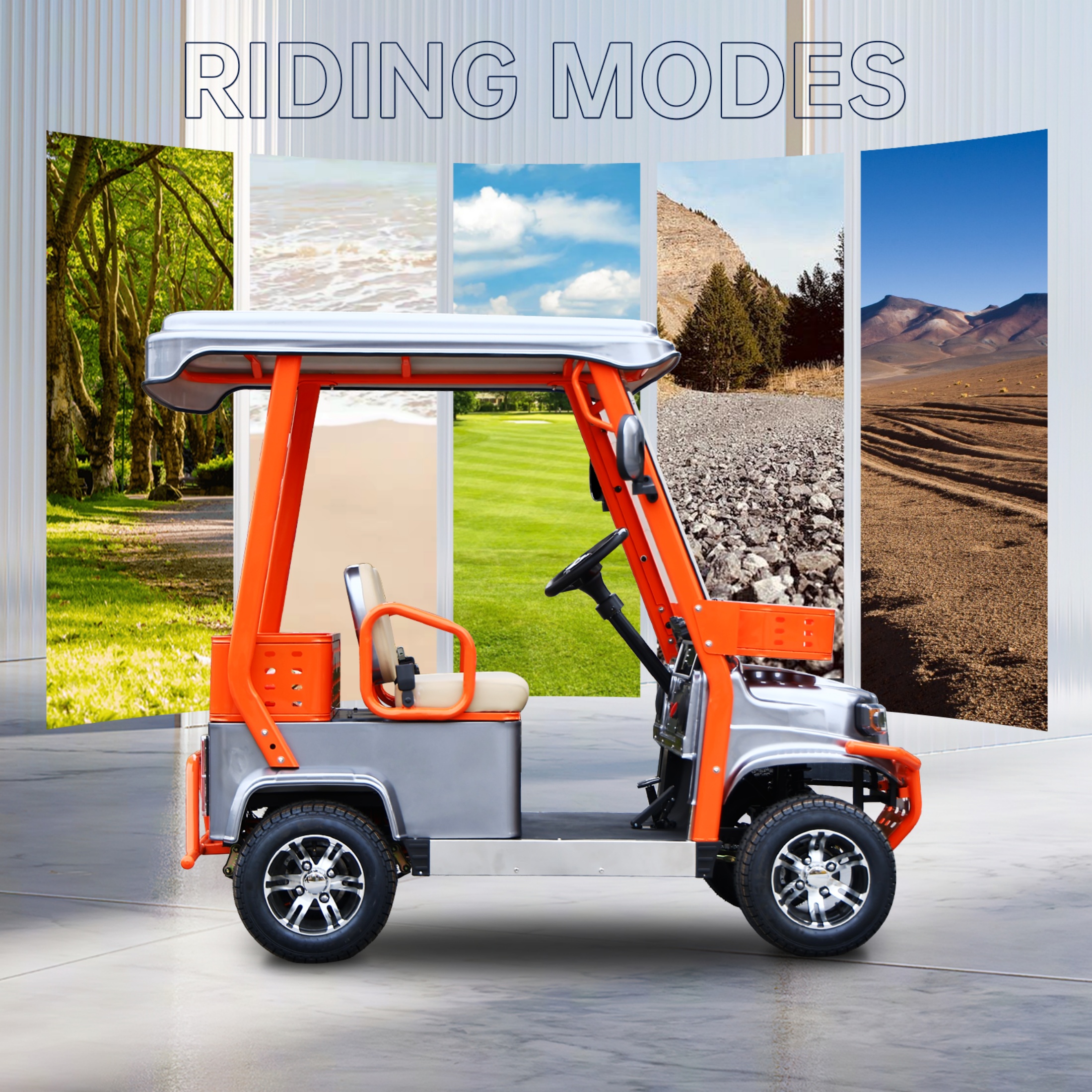 QEEKA 4-Wheel Electric Golf Cart,60V 1800W Electric Cart with Canopy,LED Lights,Bluetooth,Remote Control for Golf Courses,Resorts,Parks & Hotel Transportation