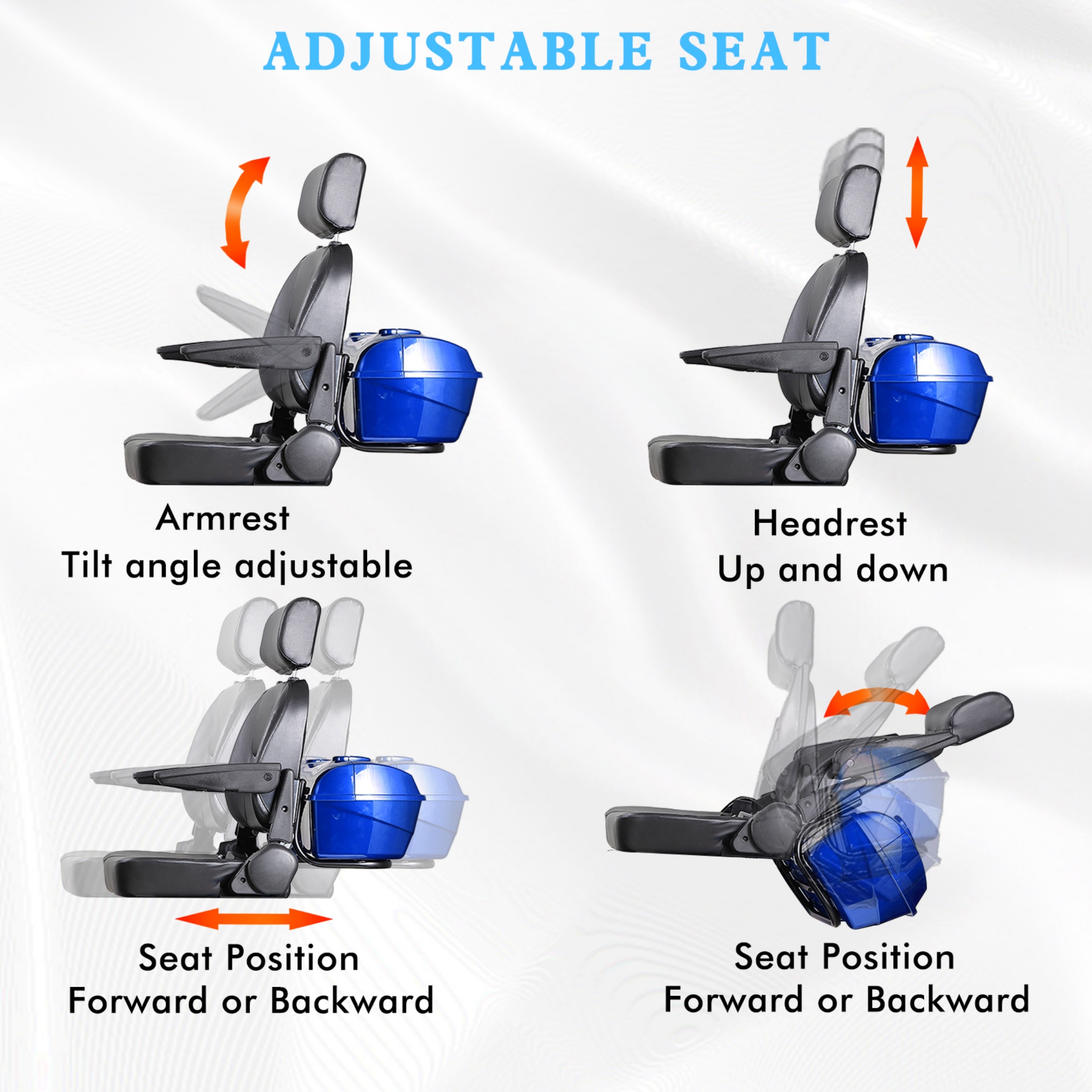 QEEKA All Terrain Mobility Scooter,Heavy-Duty 4 Wheel Mobility Scooters 500lbs Capacity -800W,Handicap Scooters for Seniors & Adults Travel,Elderly,Remote Key