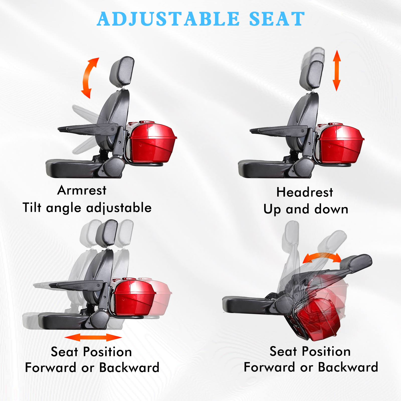 Xlluproid All Terrain 4 Wheel Mobility Scooter - Heavy Duty 800W Motor,500 lbs Weight Capacity,for Adults & Seniors Outdoor Travel - Includes Remote Control Key