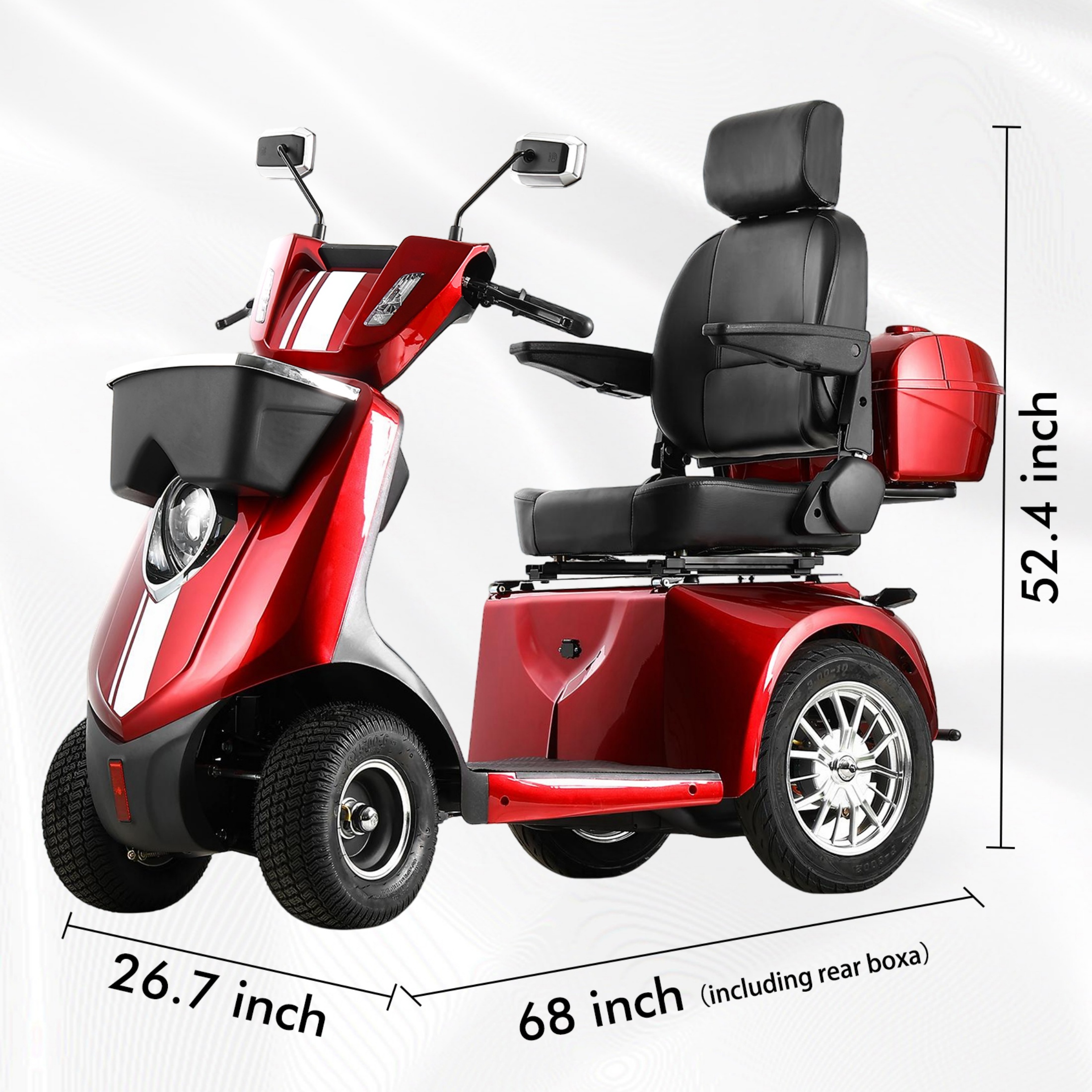 Xlluproid 1000W Heavy-Duty 4 Wheel Mobility Scooter - 500LBS Capacity All Terrain Electric Cart for Seniors,Adults
