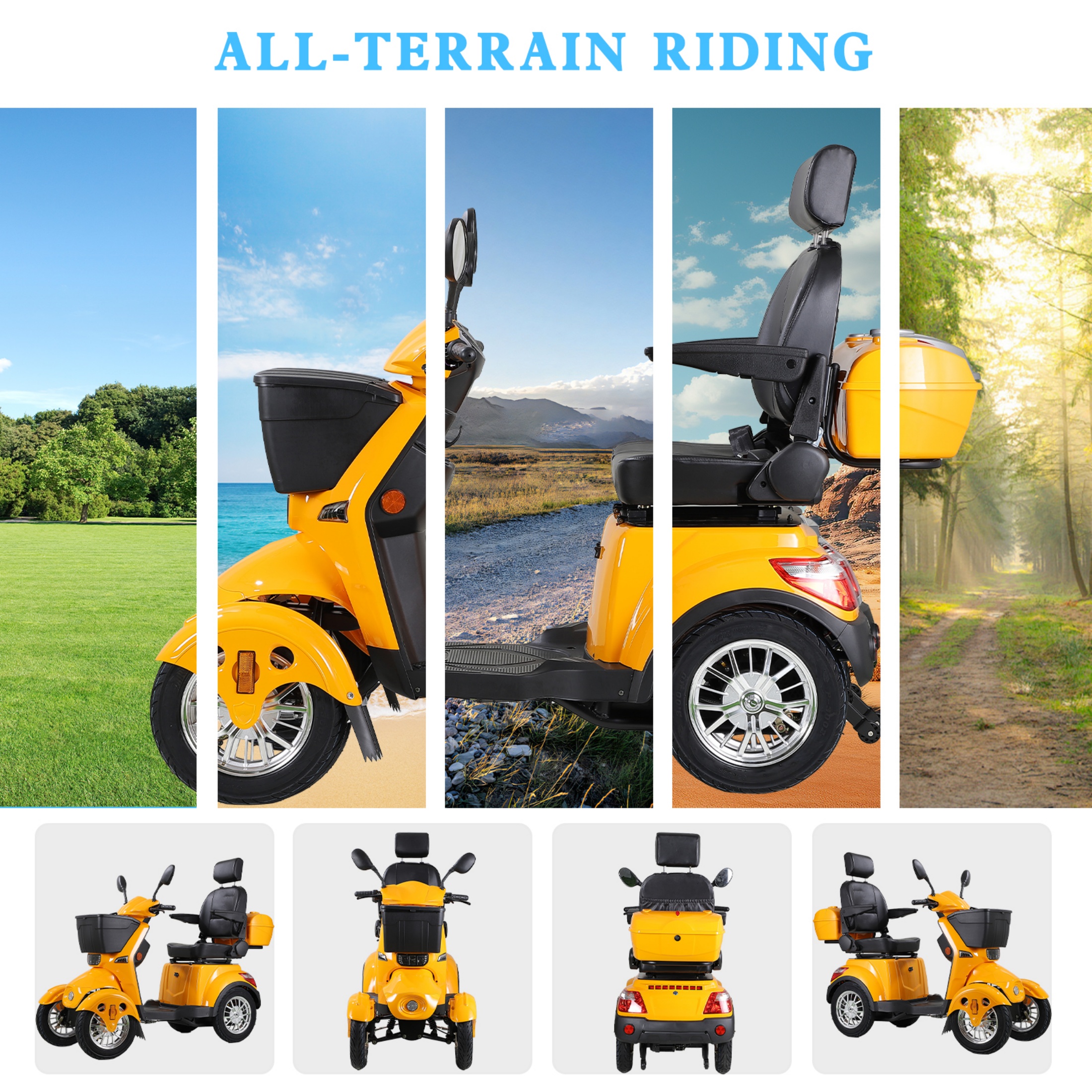       Visit the QeeKa Store QEEKA All Terrain Mobility Scooter,500lbs Capacity - 800W,Handicap Scooter for Seniors & Adults,Yellow