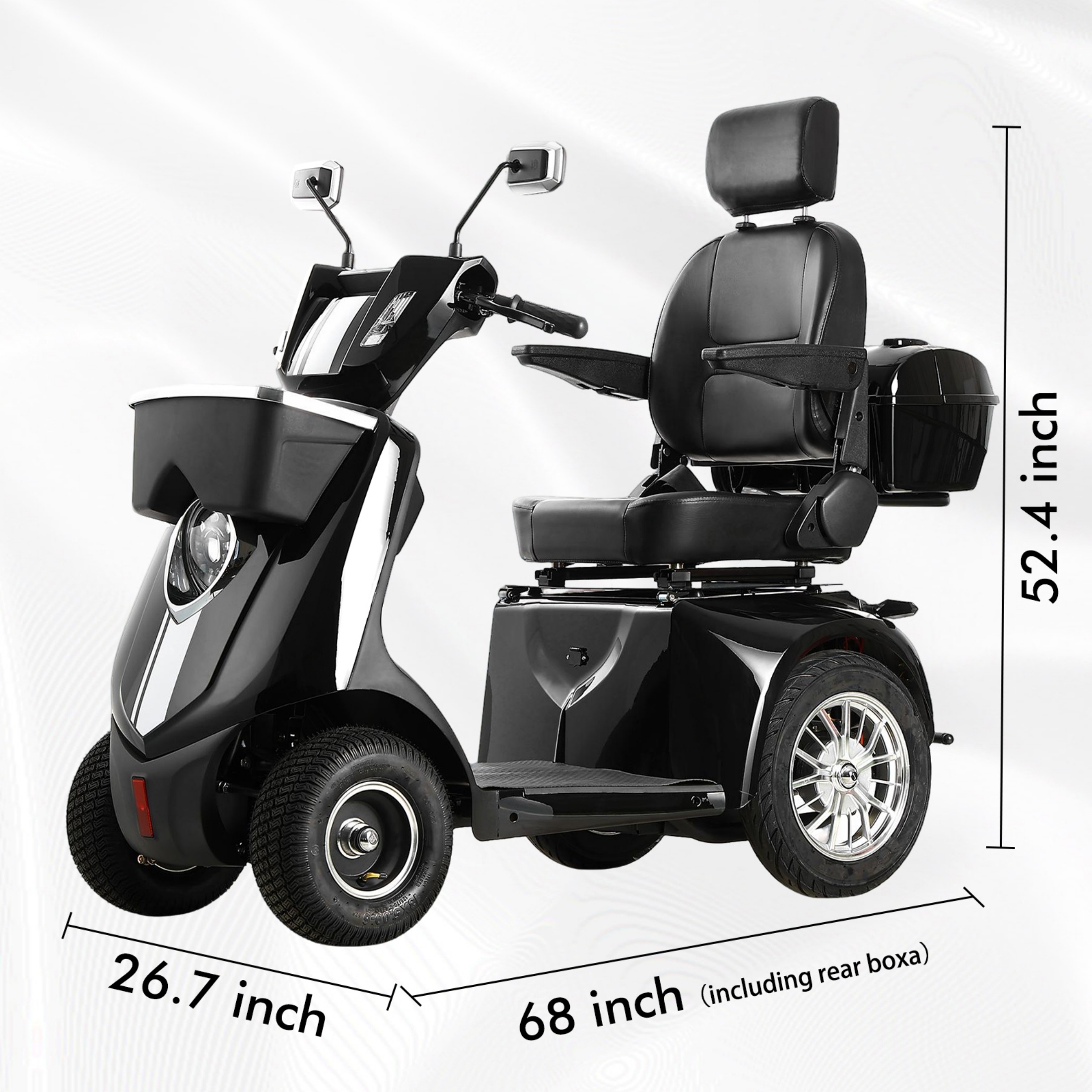 Xlluproid 1000W Heavy-Duty 4 Wheel Mobility Scooter - 500LBS Capacity All Terrain Electric Cart for Seniors,Adults