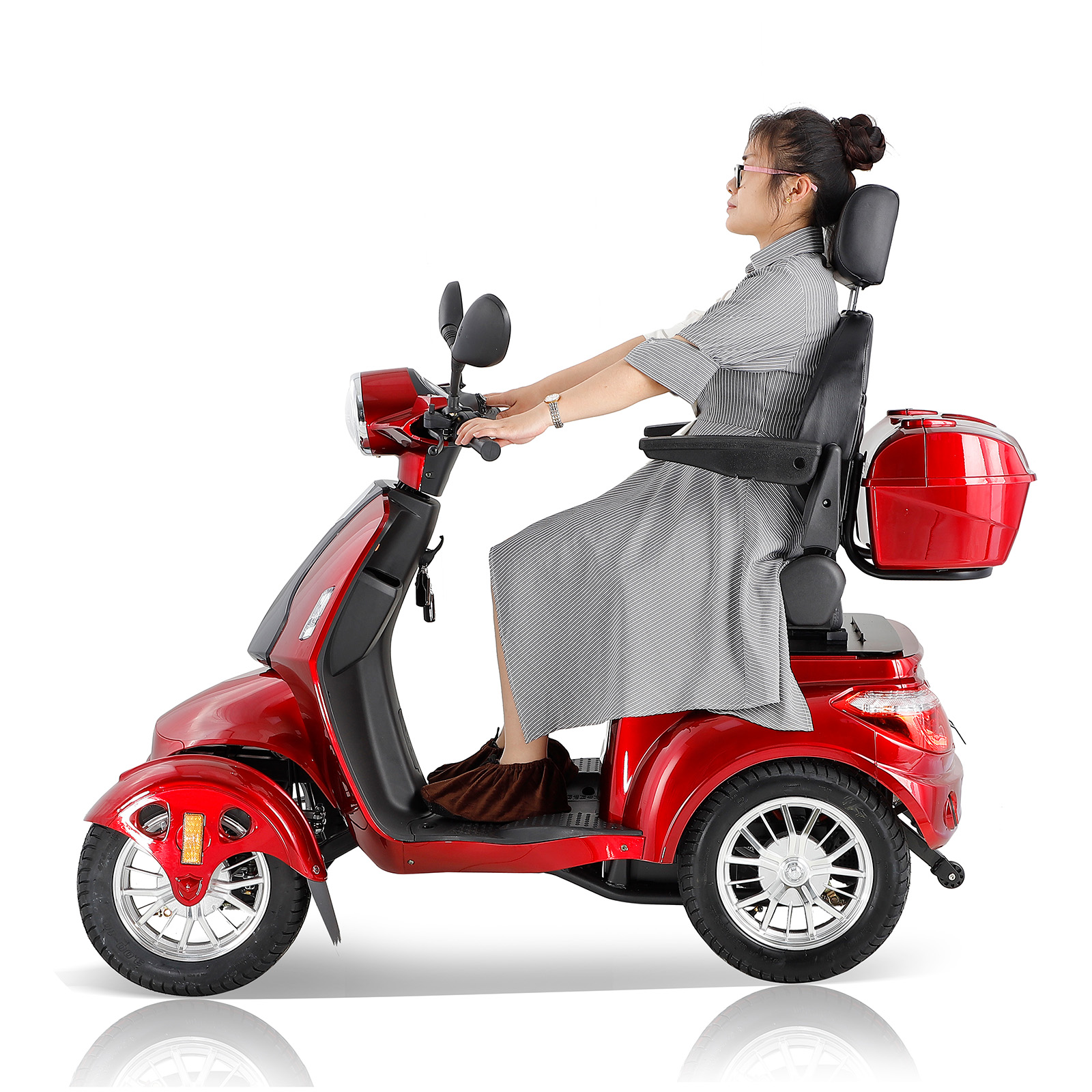 Xlluproid 4-Wheel Heavy Duty Mobility Scooter for Adults & Seniors - 800W Motor,Adjustable Seat,Remote Key & Locking Rear Storage Box
