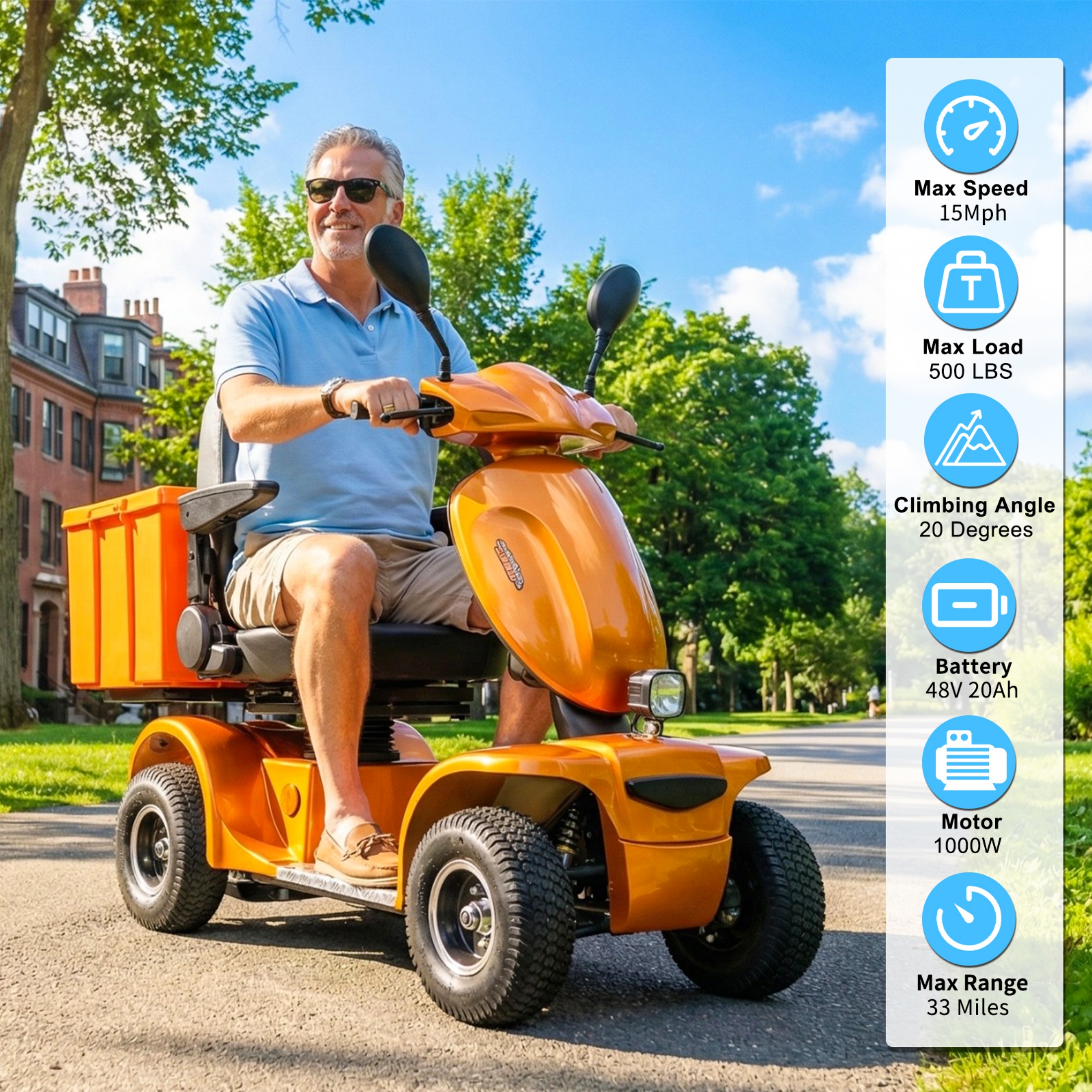Xlluproid Mobility Scooters for Seniors & All Terrain Heavy Duty Travel Scooter