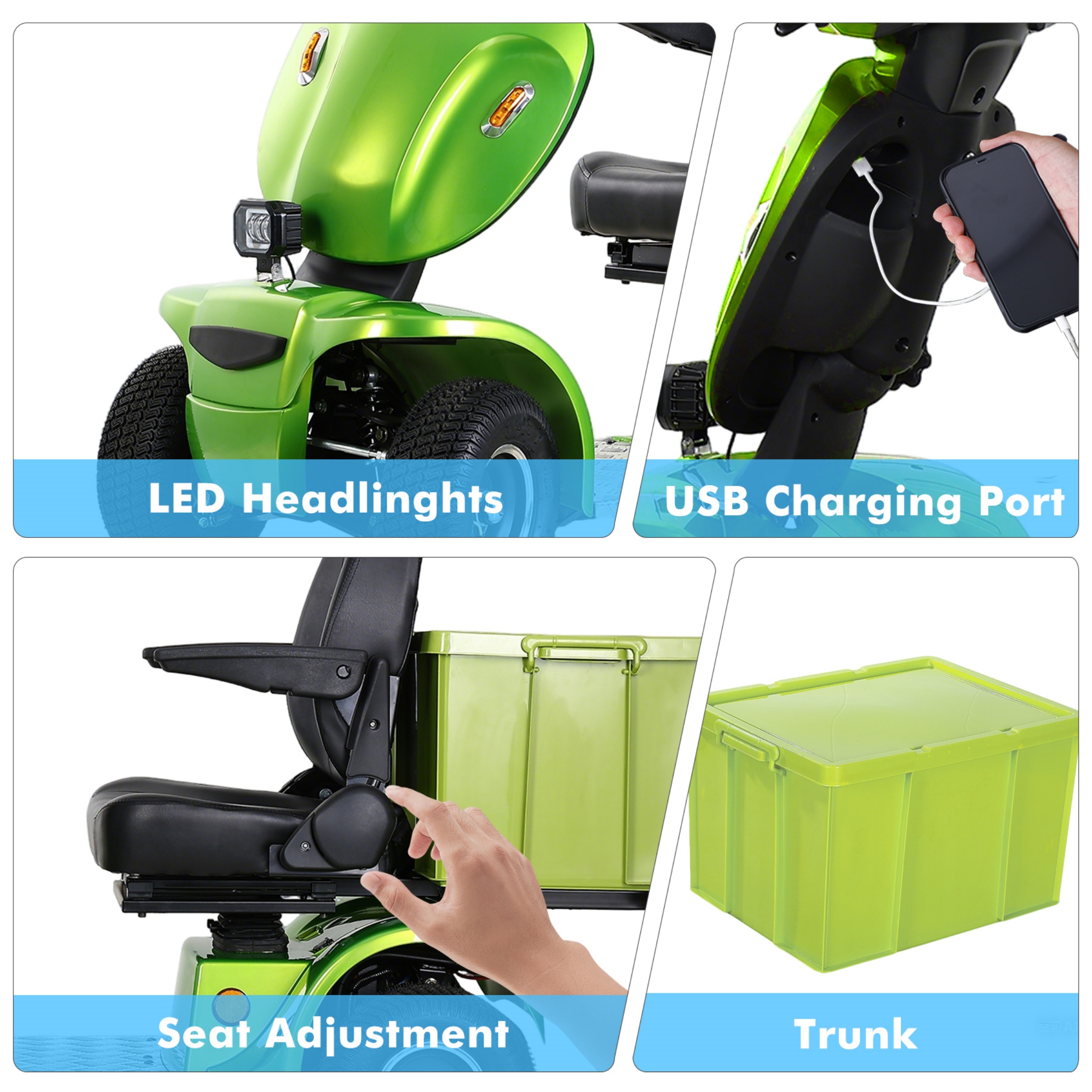 Xlluproid Mobility Scooters for Seniors & All Terrain Heavy Duty Travel Scooter