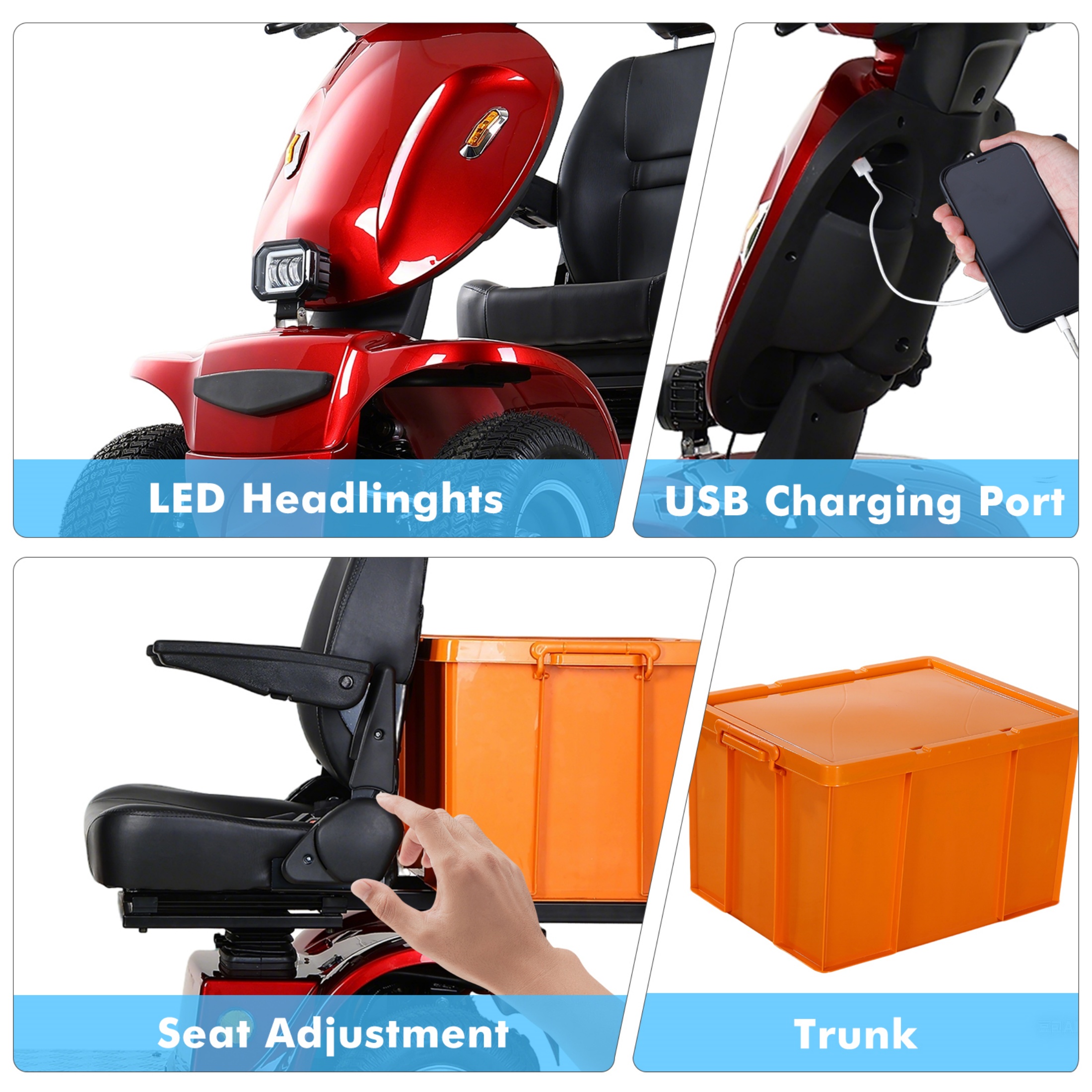 Xlluproid Mobility Scooters for Seniors & All Terrain Heavy Duty Travel Scooter