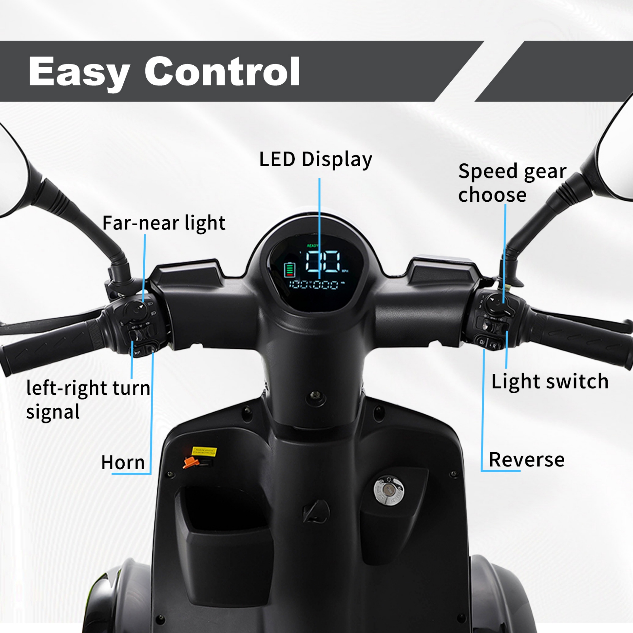 QEEKA Heavy-Duty All Terrain 4-Wheel Mobility Scooter, 500 lb Limit