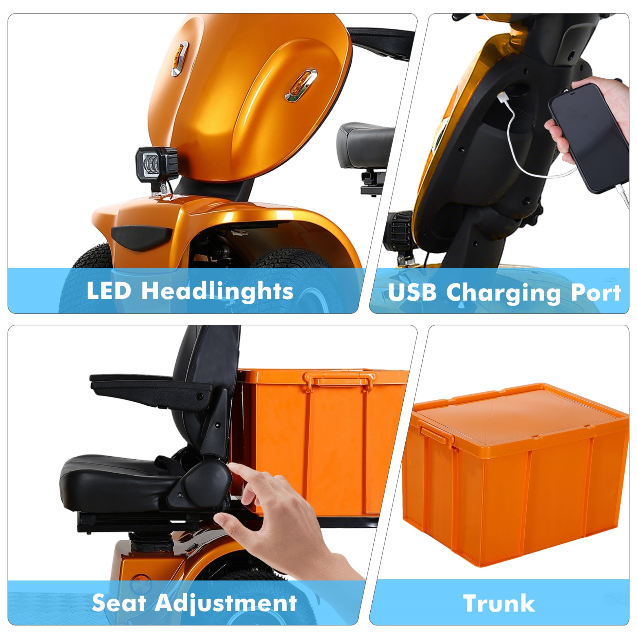 Xlluproid Mobility Scooters for Seniors & All Terrain Heavy Duty Travel Scooter