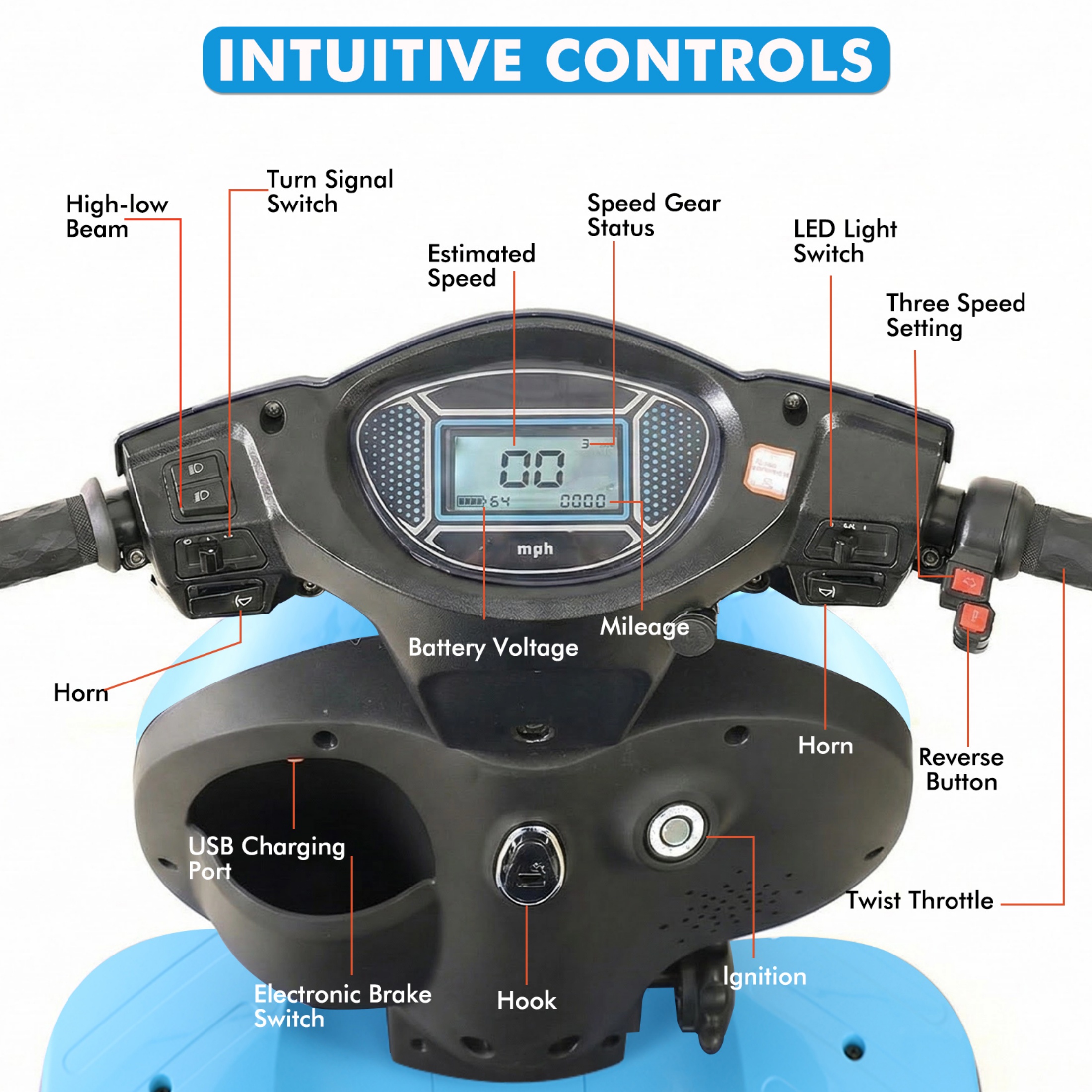 QEEKA Heavy Duty 4 Wheel Electric Mobility Scooter for Seniors & Adults,All Terrain,1000W Brushless Motor,33 Miles Long Range