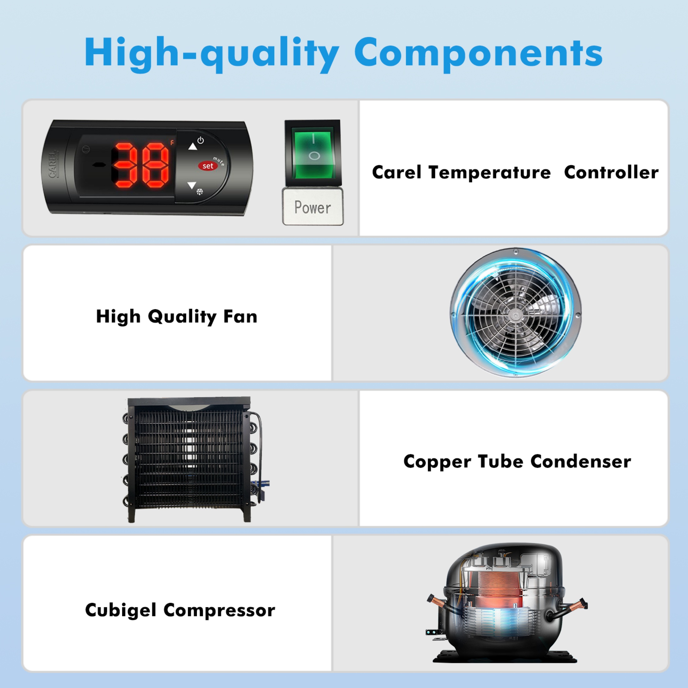 QEEKA 27"W Commercial Freezer Single Solid Door Stainless Steel Interior and Exterior Construction Reach-in Freezer 18.68 Cu.ft. Upright Fan Cooling Freezer for Restaurant,Bar,Shop,Kitchen