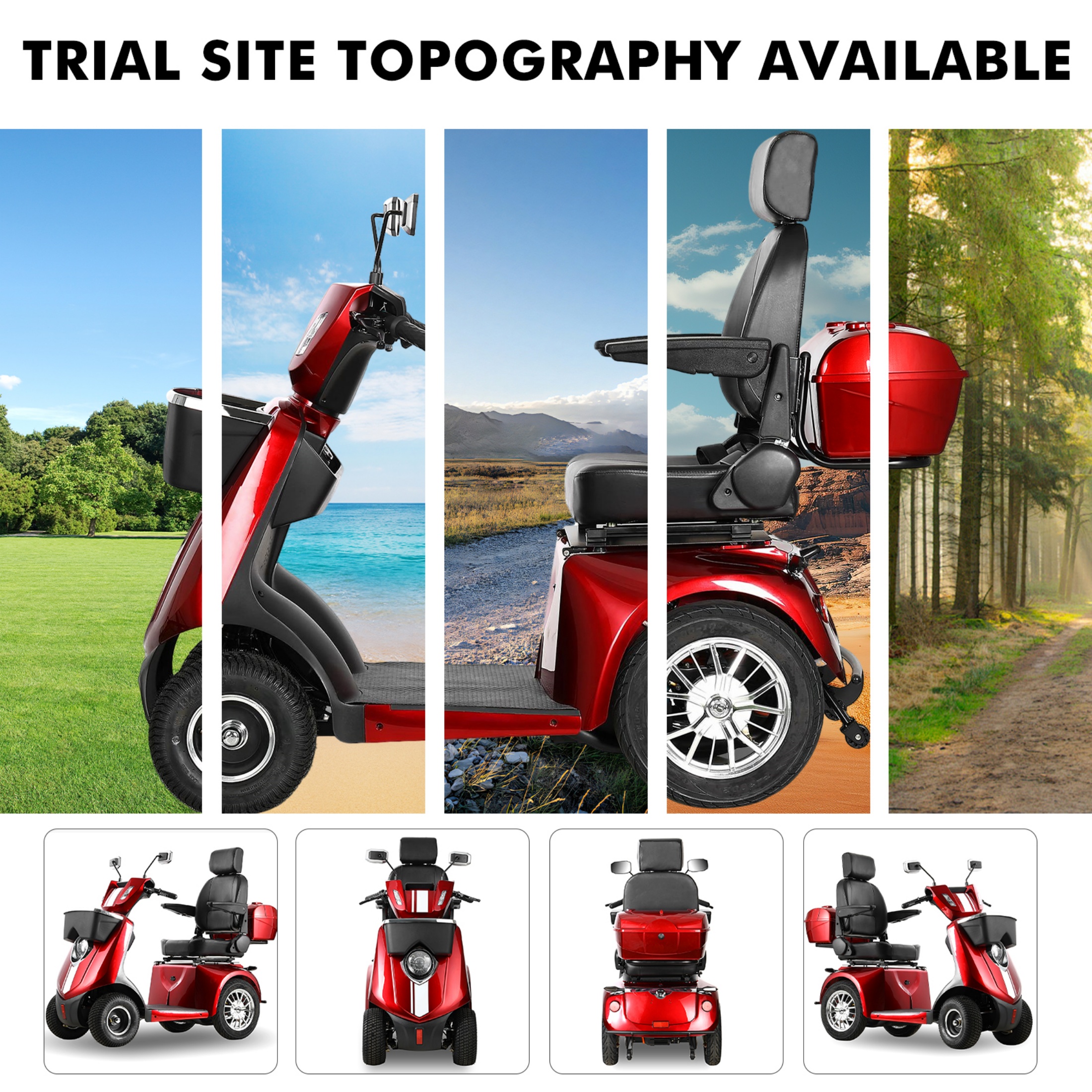 Xlluproid 1000W Heavy-Duty 4 Wheel Mobility Scooter - 500LBS Capacity All Terrain Electric Cart for Seniors,Adults