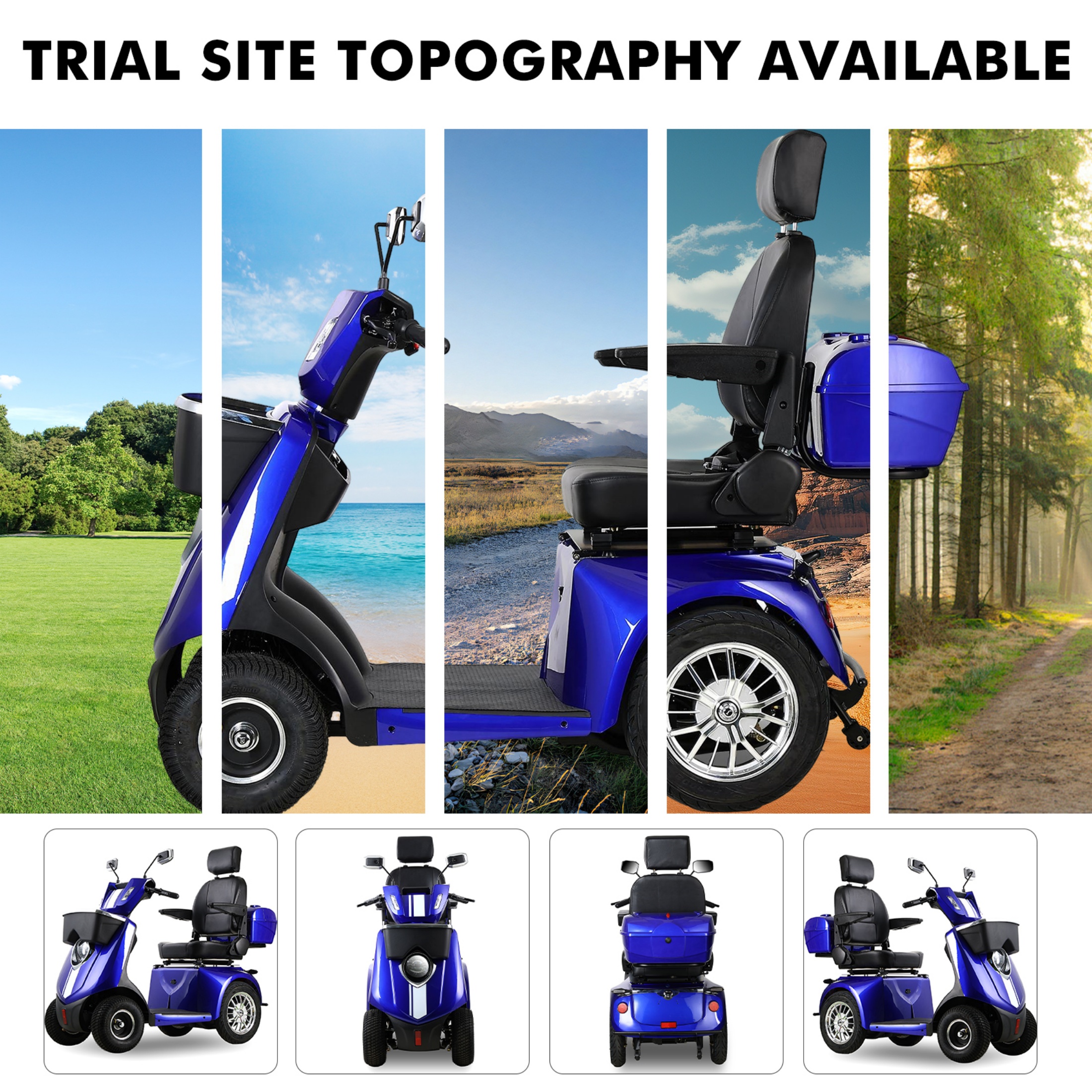 Xlluproid 1000W Heavy-Duty 4 Wheel Mobility Scooter - 500LBS Capacity All Terrain Electric Cart for Seniors,Adults