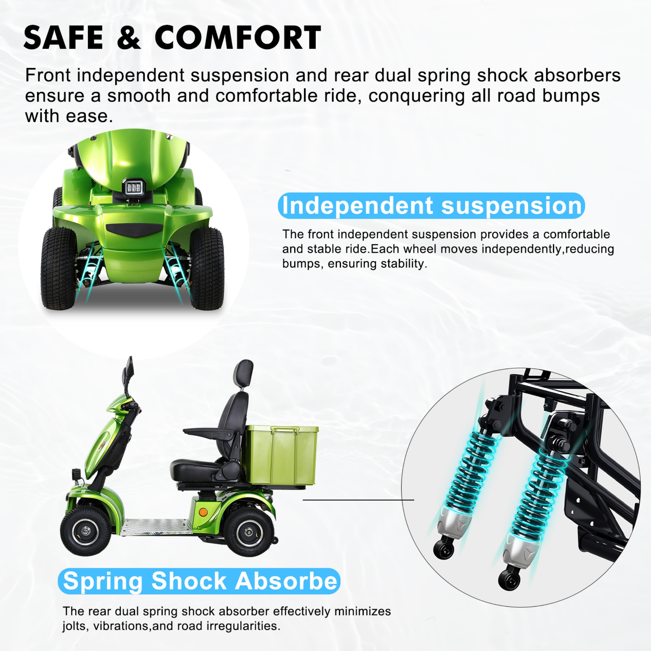 Xlluproid Mobility Scooters for Seniors & All Terrain Heavy Duty Travel Scooter