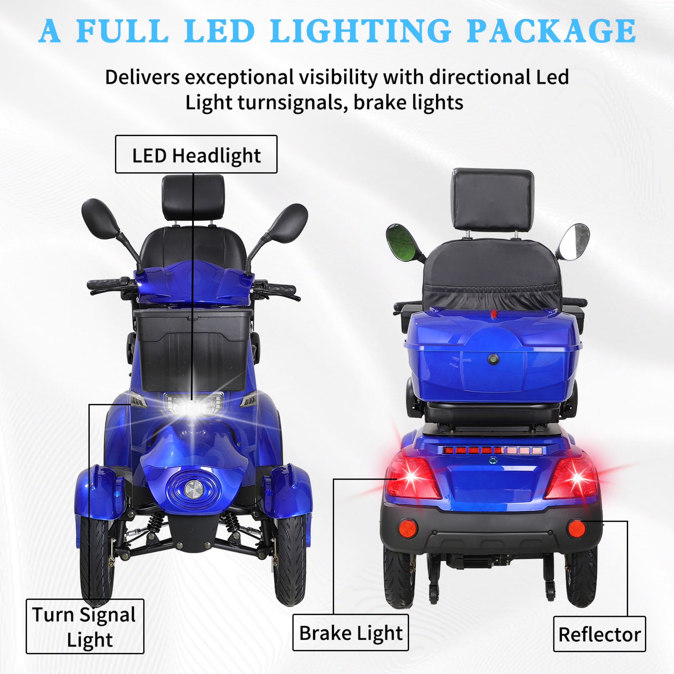 QEEKA All Terrain Mobility Scooter,Heavy-Duty 4 Wheel Mobility Scooters 500lbs Capacity -800W,Handicap Scooters for Seniors & Adults Travel,Elderly,Remote Key