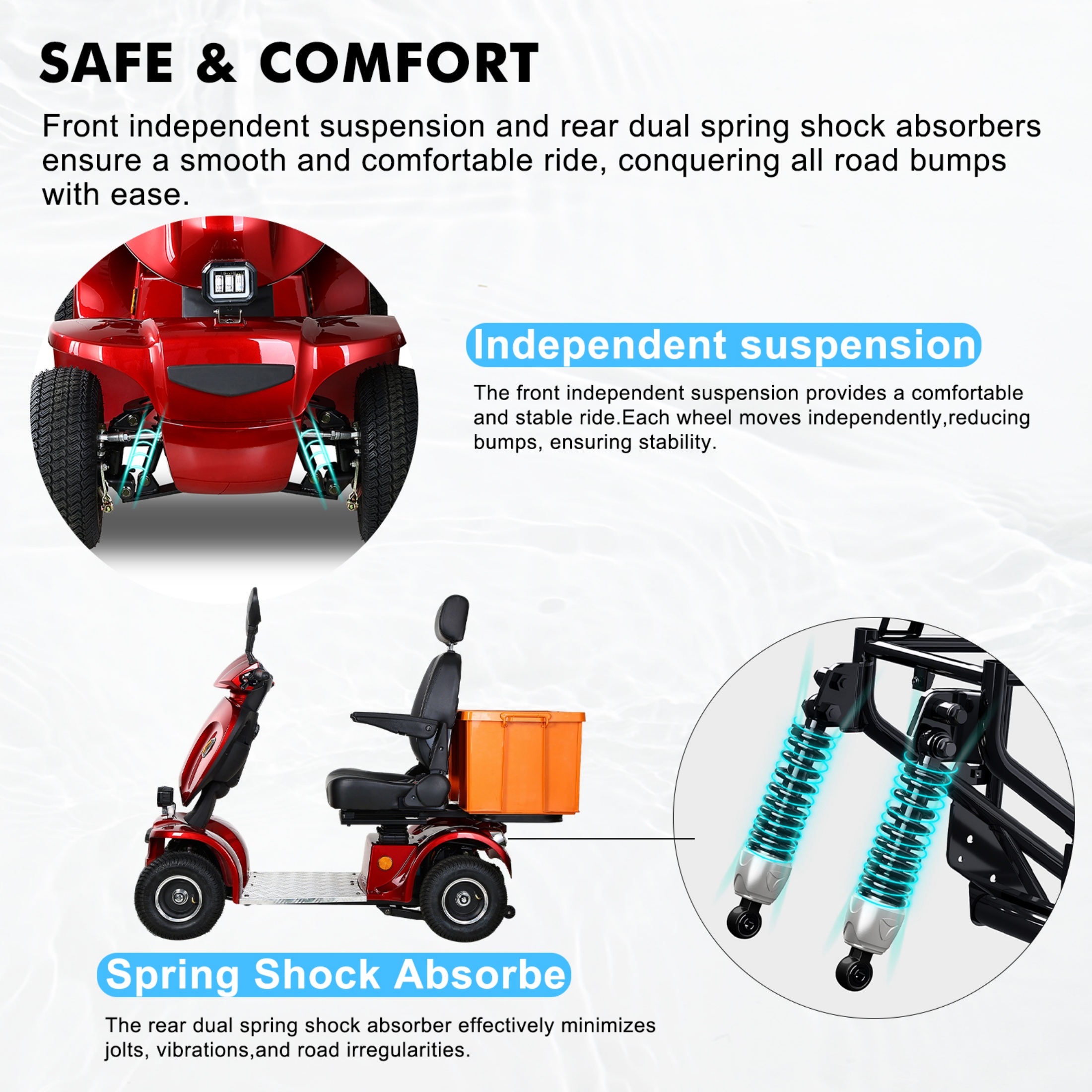 Xlluproid Mobility Scooters for Seniors & All Terrain Heavy Duty Travel Scooter