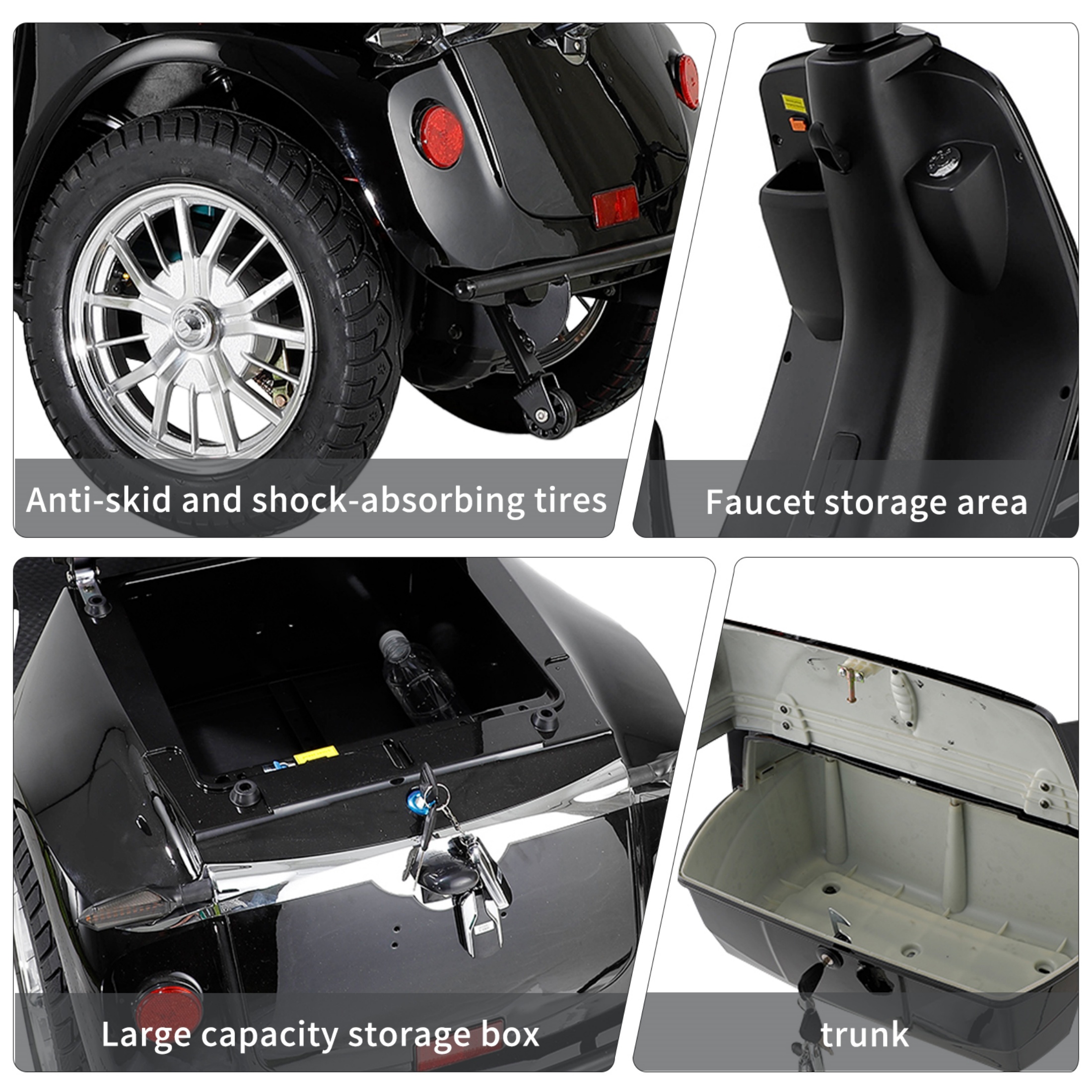 QEEKA Heavy-Duty All Terrain 4-Wheel Mobility Scooter, 500 lb Limit