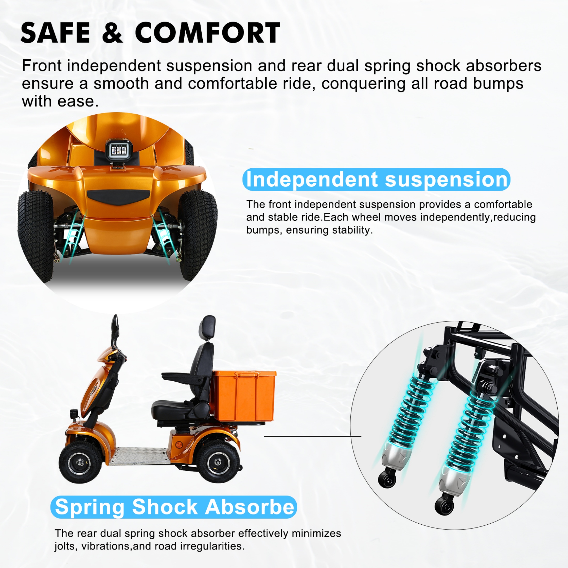 Xlluproid Mobility Scooters for Seniors & All Terrain Heavy Duty Travel Scooter