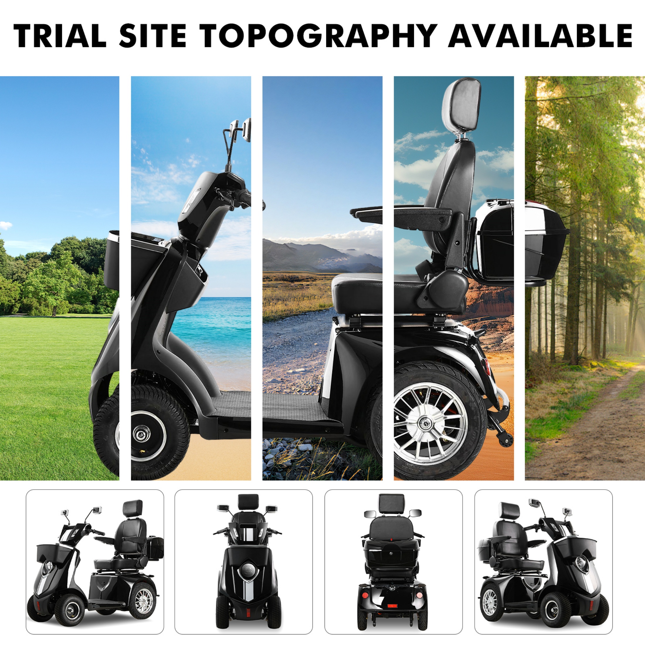 Xlluproid 1000W Heavy-Duty 4 Wheel Mobility Scooter - 500LBS Capacity All Terrain Electric Cart for Seniors,Adults