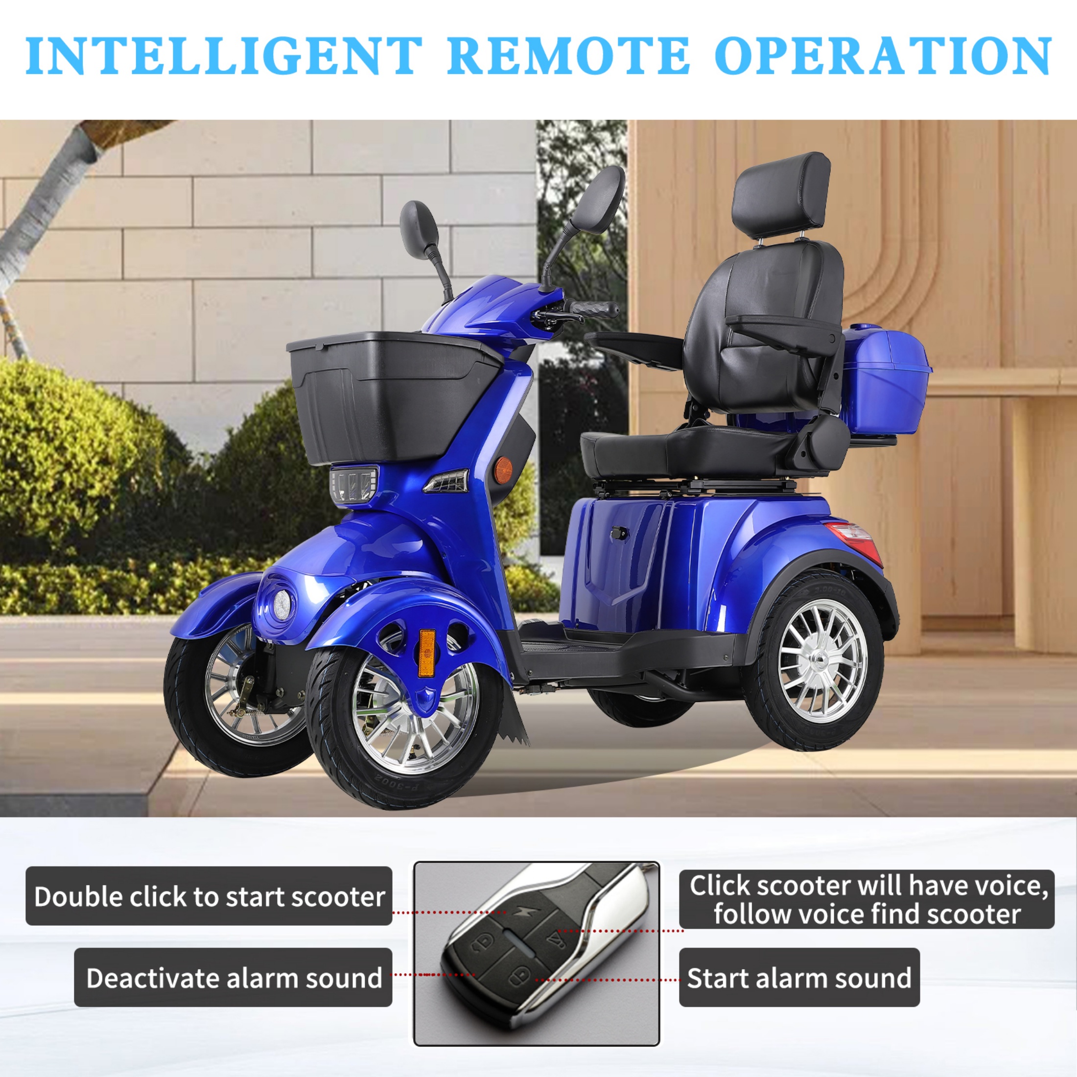 QEEKA All Terrain Mobility Scooter,Heavy-Duty 4 Wheel Mobility Scooters 500lbs Capacity -800W,Handicap Scooters for Seniors & Adults Travel,Elderly,Remote Key