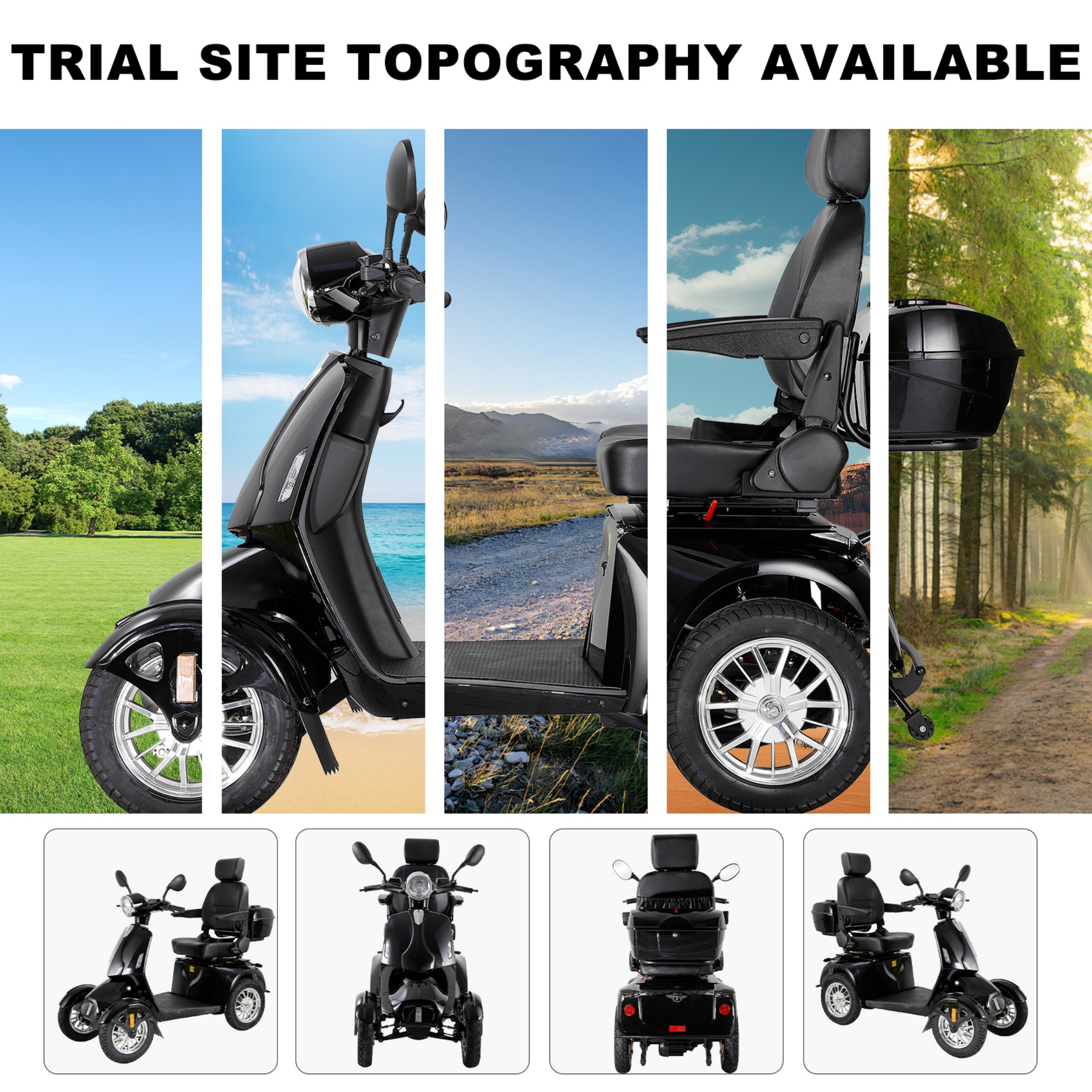 QEEKA Heavy-Duty All Terrain 4-Wheel Mobility Scooter, 500 lb Limit