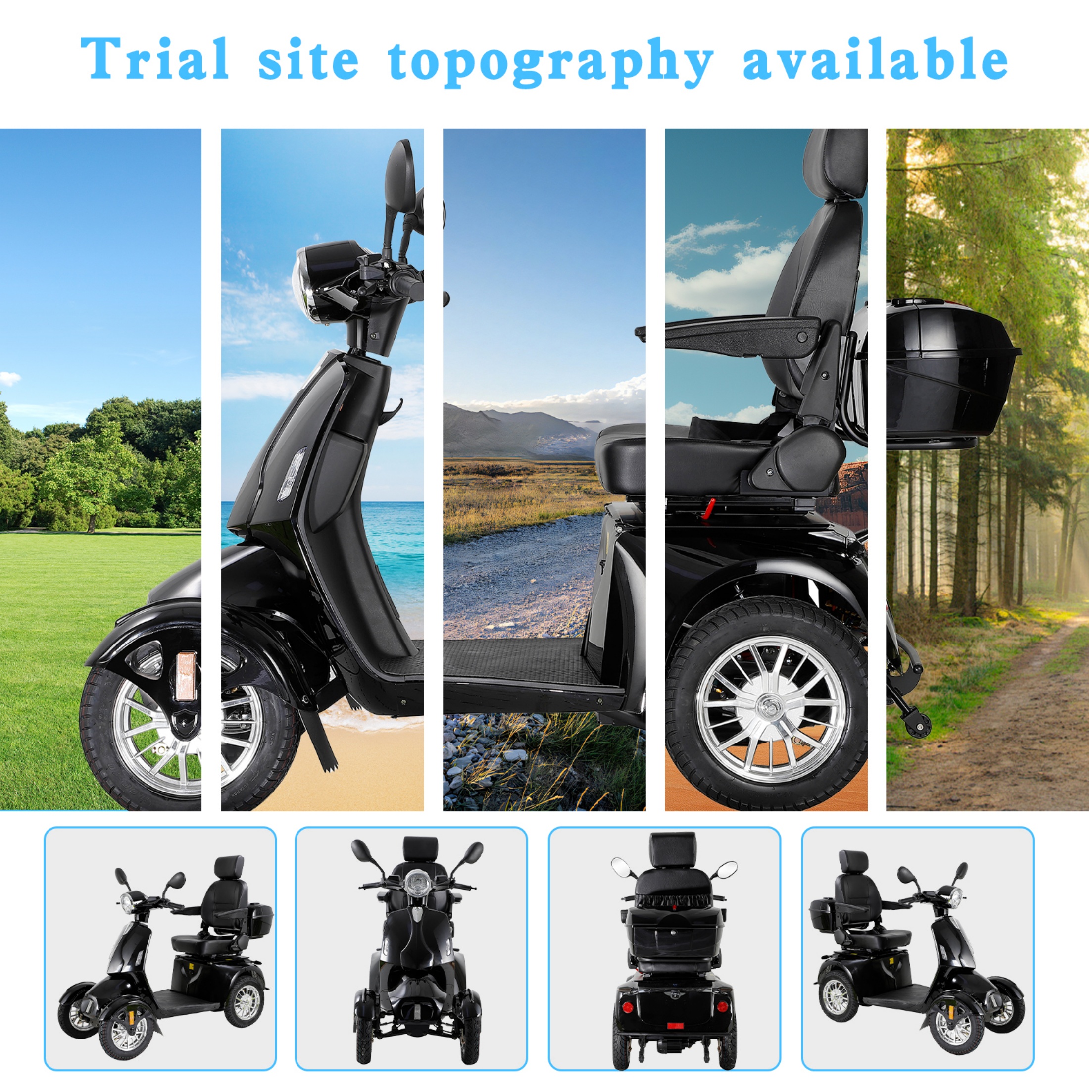 Xlluproid 4-Wheel Heavy Duty Mobility Scooter for Adults & Seniors - 800W Motor,Adjustable Seat,Remote Key & Locking Rear Storage Box