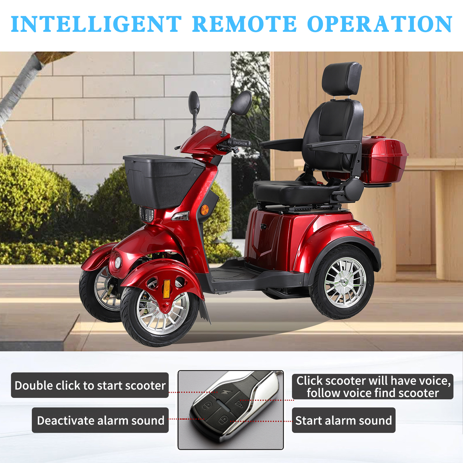 Xlluproid All Terrain 4 Wheel Mobility Scooter - Heavy Duty 800W Motor,500 lbs Weight Capacity,for Adults & Seniors Outdoor Travel - Includes Remote Control Key