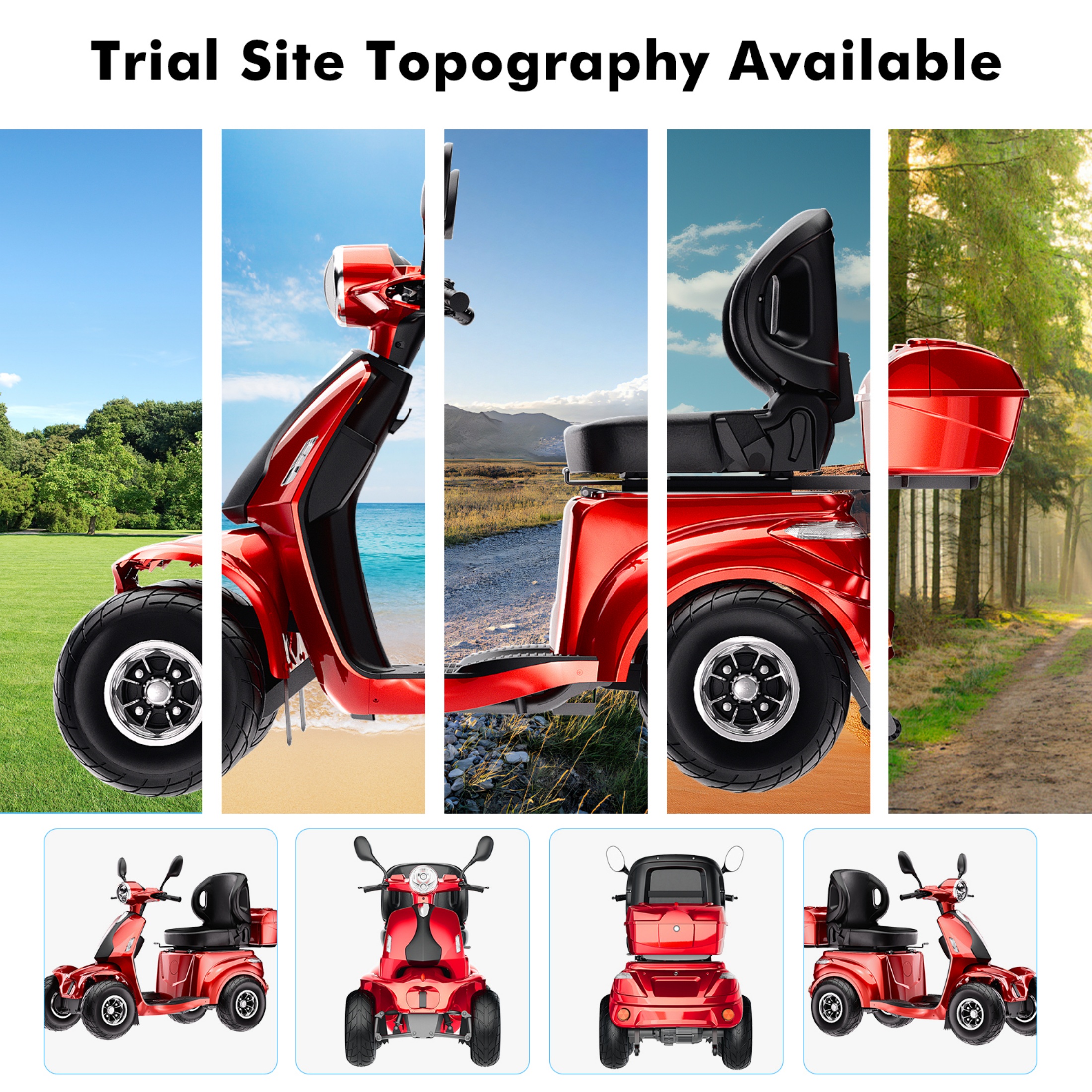 Mobility Scooter, Heavy Duty Electric Golf Cart 4 Wheel Powered Mobility Scooters for Seniors & Adults,Powerful Battery with Rear Lockbox & Golf Cart Rack Adjustable Seat,Black