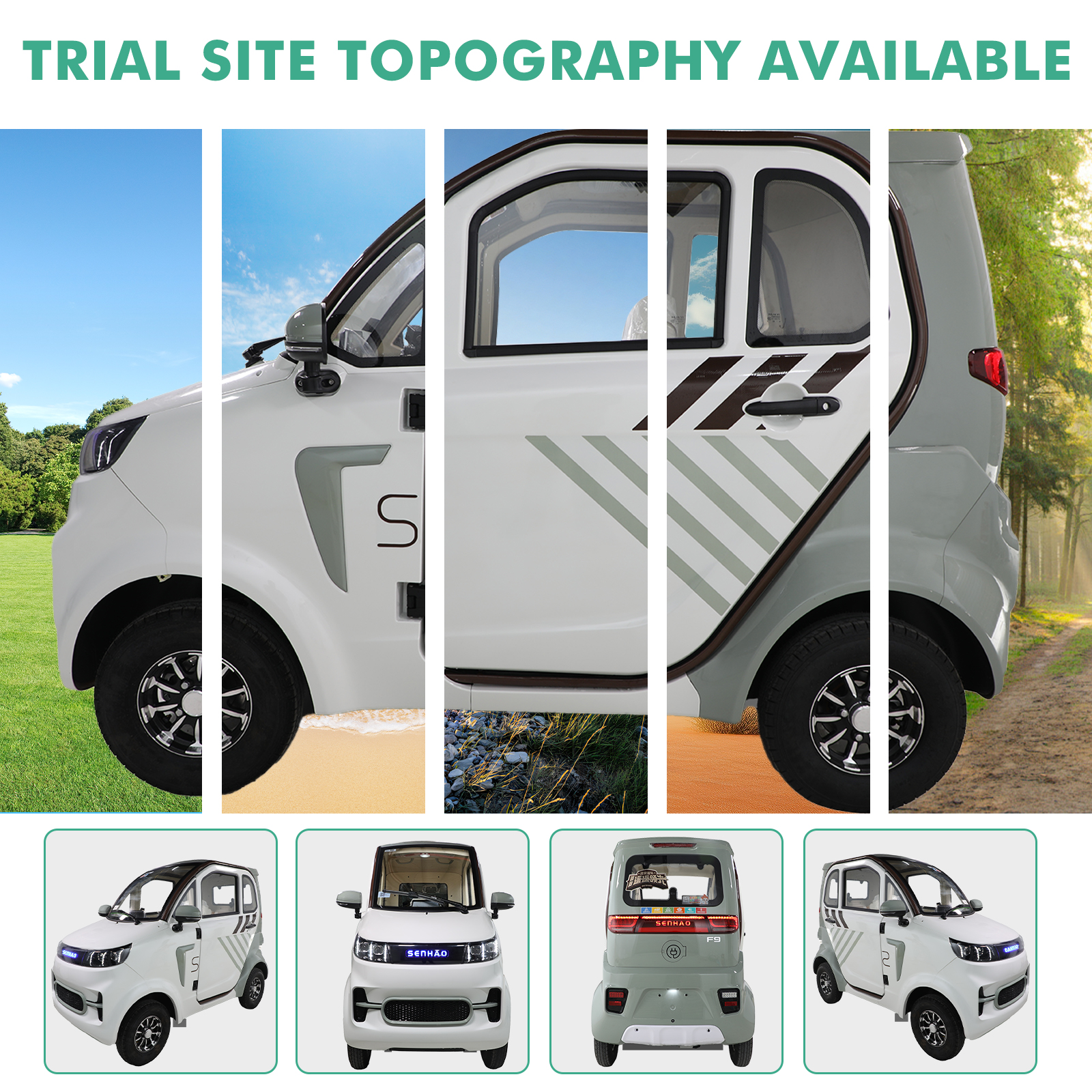 QEEKA Fully Enclosed Mobility Scooter - 4-Wheel 1500W,3 Passengers,All-Weather Protection,Suitable for Adults and Seniors
