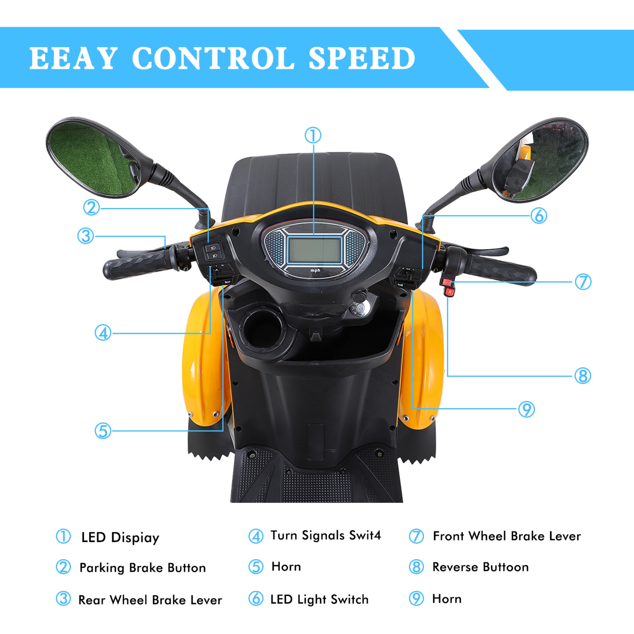       Visit the QeeKa Store QEEKA All Terrain Mobility Scooter,500lbs Capacity - 800W,Handicap Scooter for Seniors & Adults,Yellow
