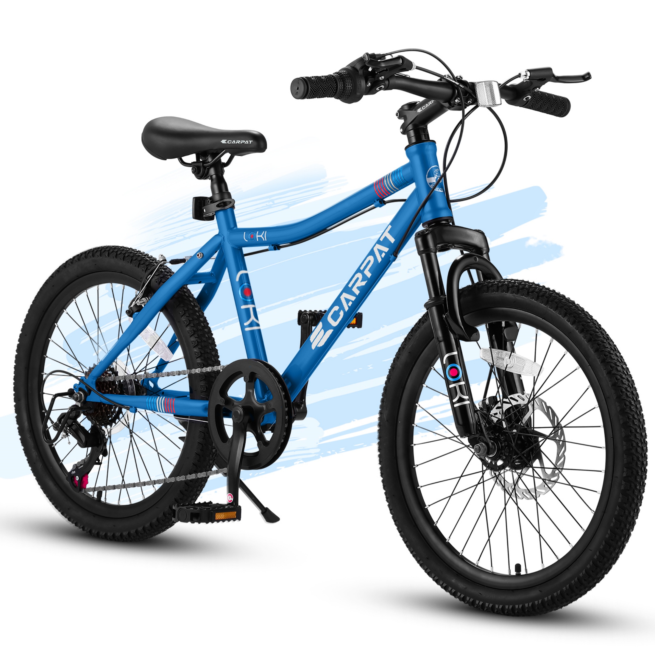 Xlluproid 20" Mountain Bike,7 Speed Teenager Children Kids' Bicycles,Front Suspension Disc Brake Rear V-Brake,High Steel Frame for Outdoor Adventure