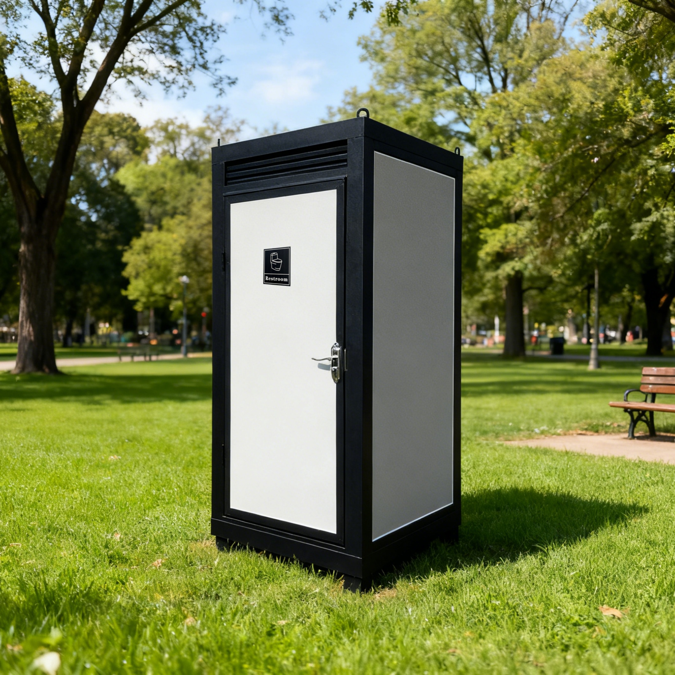 CTOSPOATO Person Portable Toilet Cabin – Outdoor Restroom with Light, Sink & Vent Fan,Mobile Restroom for Concerts, Conventions, Construction, Sporting Events