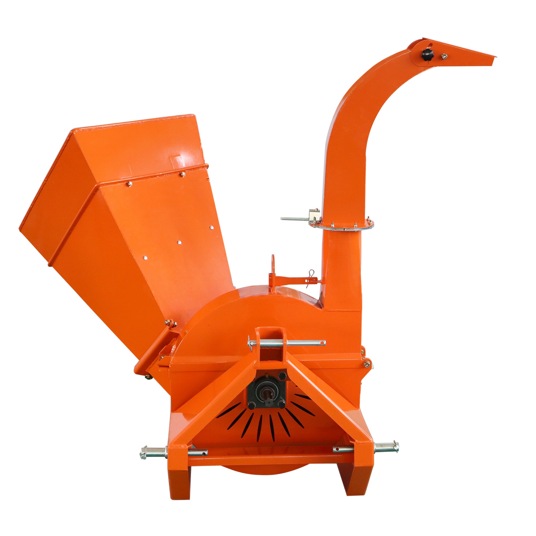 QEEKA BX42S 4-Inch Capacity PTO Wood Chipper,3-Point Tractor Attachment for Compact Tractors Under 45 HP，Orange