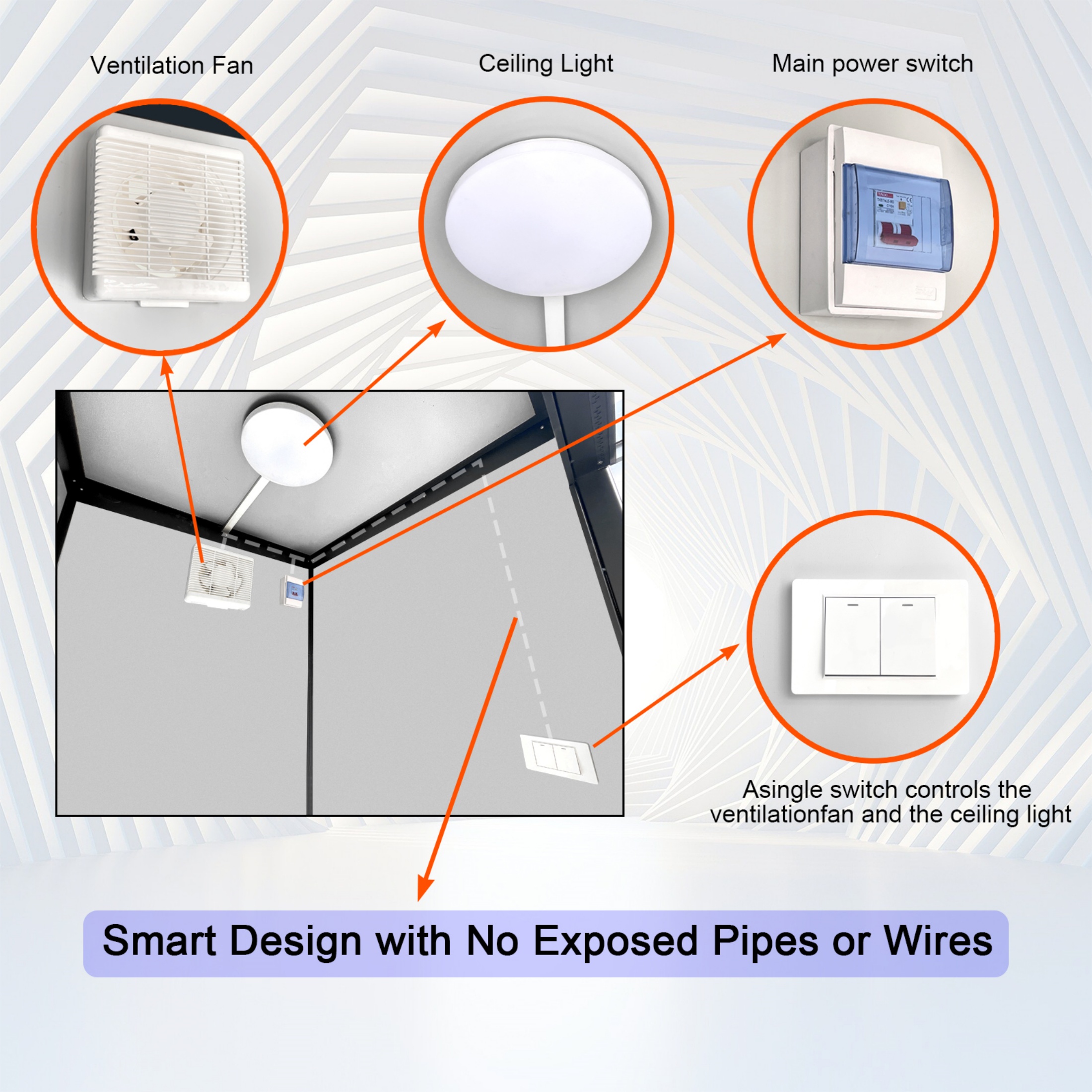 CTOSPOATO 2-Person Portable Toilet Cabin - Outdoor Restroom w/ Light, Sink & Vent Fan, Mobile for Events