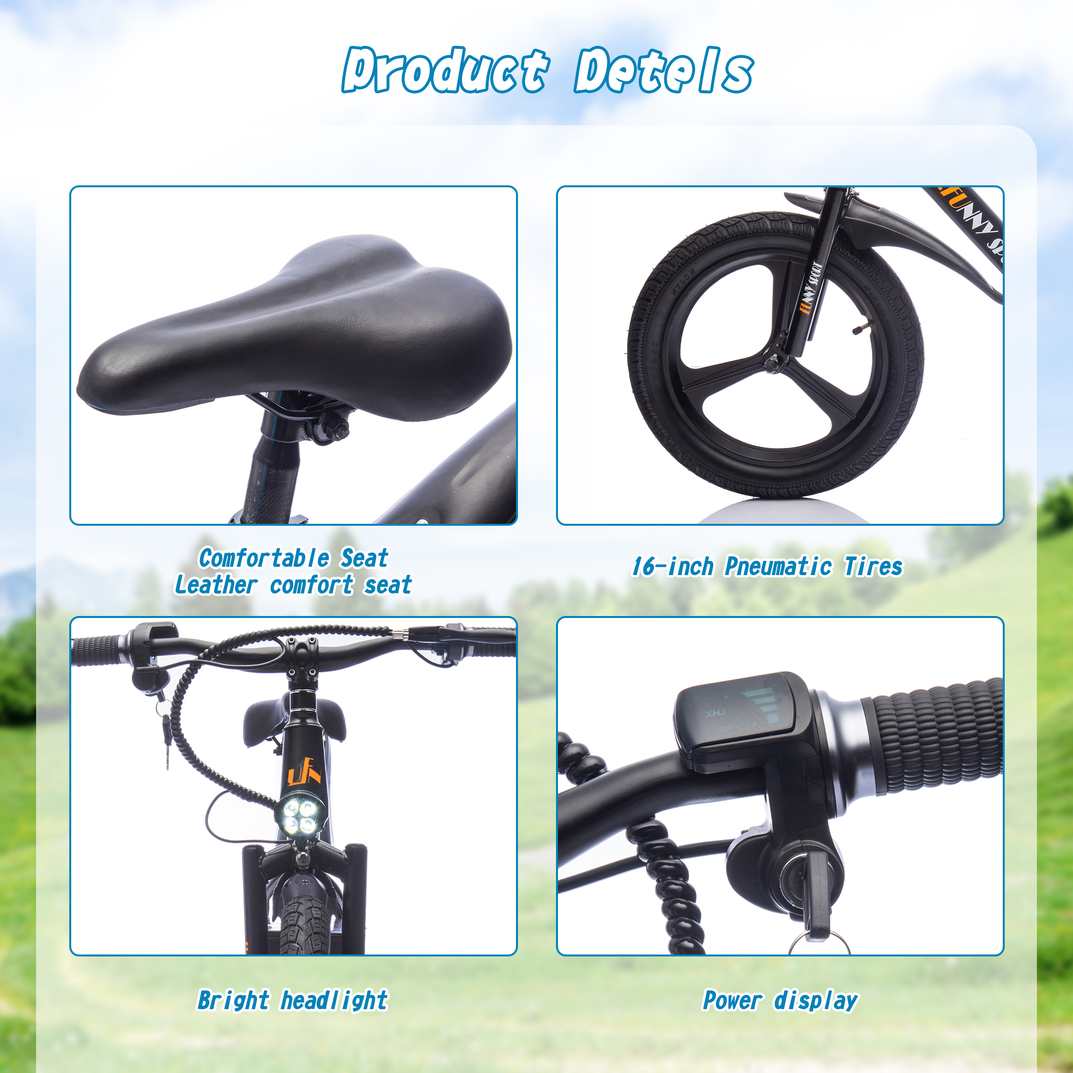 QEEKA 24V Kids Electric Dirt Bike,Ride on Mini Bike,300W Super Power Motor,Up to 12.43 MPH,16" Wheels,Adjustable Seat Height,Bright Headlight,Hand-Operated Brakes for Ages 5-12