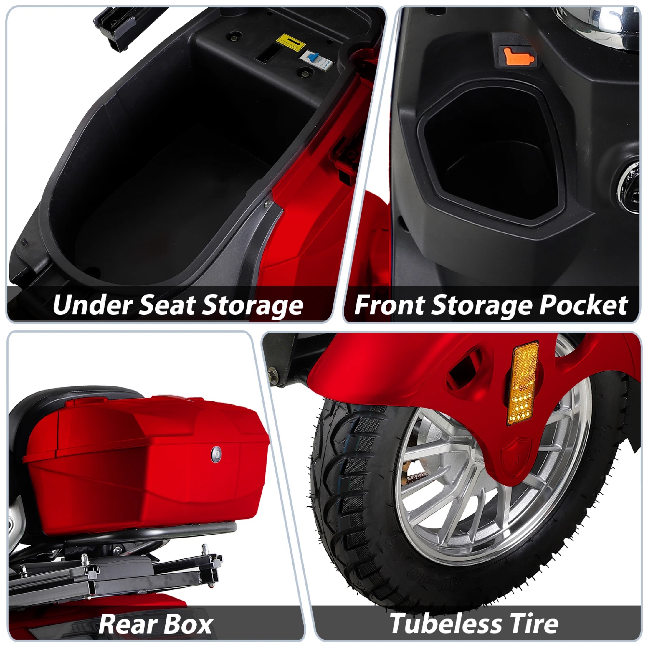 QEEKA Heavy-Duty 4 Wheel,500 Lbs Capacity,3 Speed Control with 35-40 mile Long Range Battery for Seniors & Adults Travel,20°Max Climbing,Remote Key