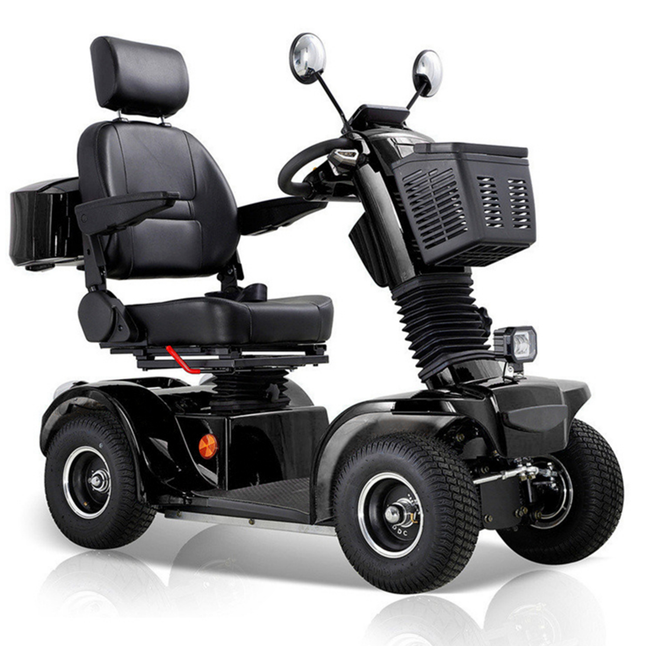 QEEKA Mobility Scooter,4 Wheels Mobility Scooter for Adults Seniors, Electric Folding Wheelchair Device for Travel,3-Speed Travel Long,Black