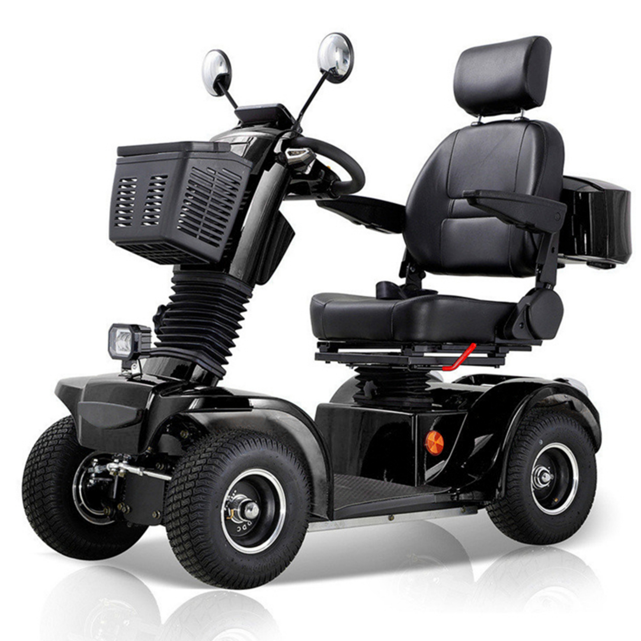  Mobility Scooter,4 Wheels Mobility Scooter for Adults Seniors, Electric Folding Wheelchair Device for Travel,3-Speed Travel Long,Black