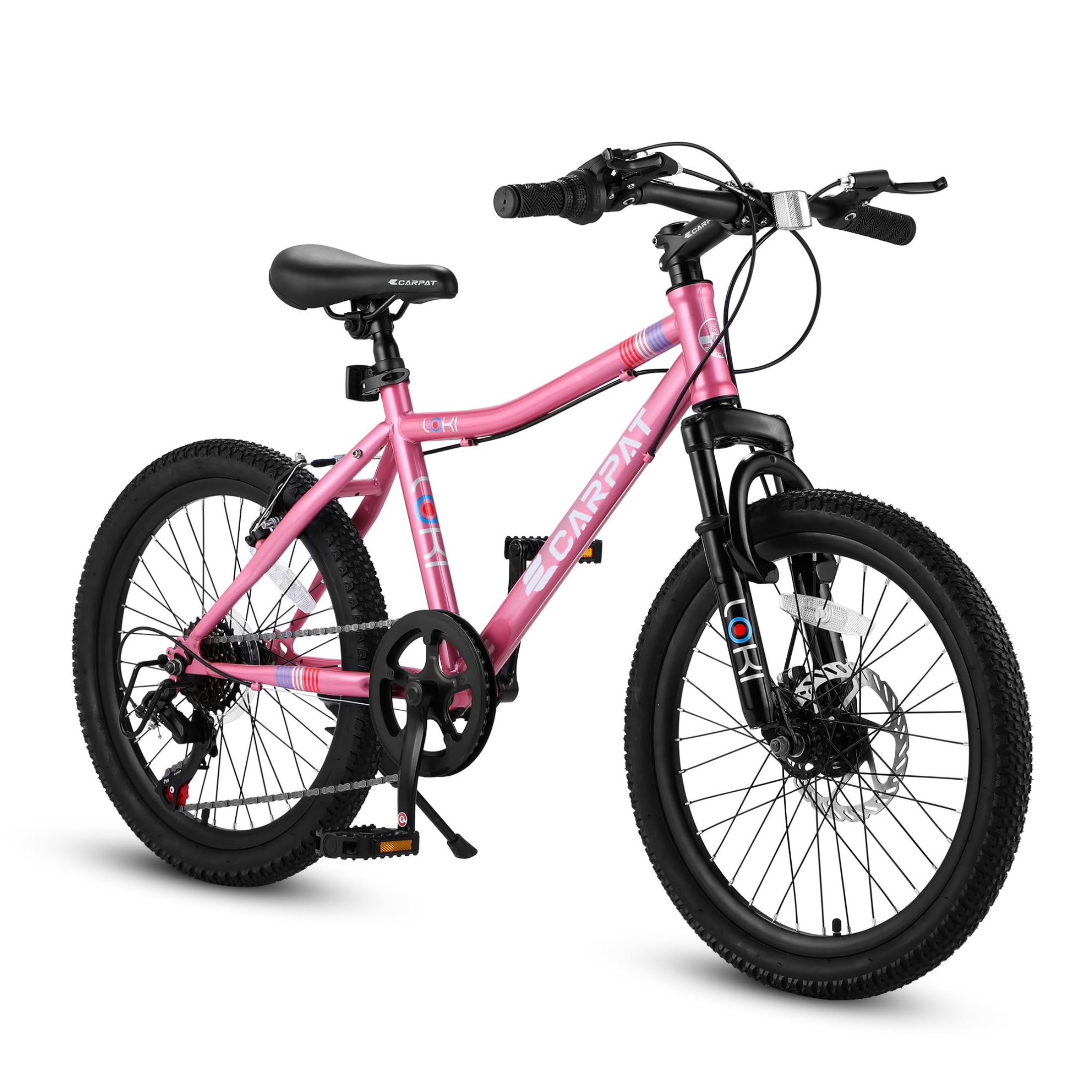 Xlluproid 20" Mountain Bike,7 Speed Teenager Children Kids' Bicycles,Front Suspension Disc Brake Rear V-Brake,High Steel Frame for Outdoor Adventure