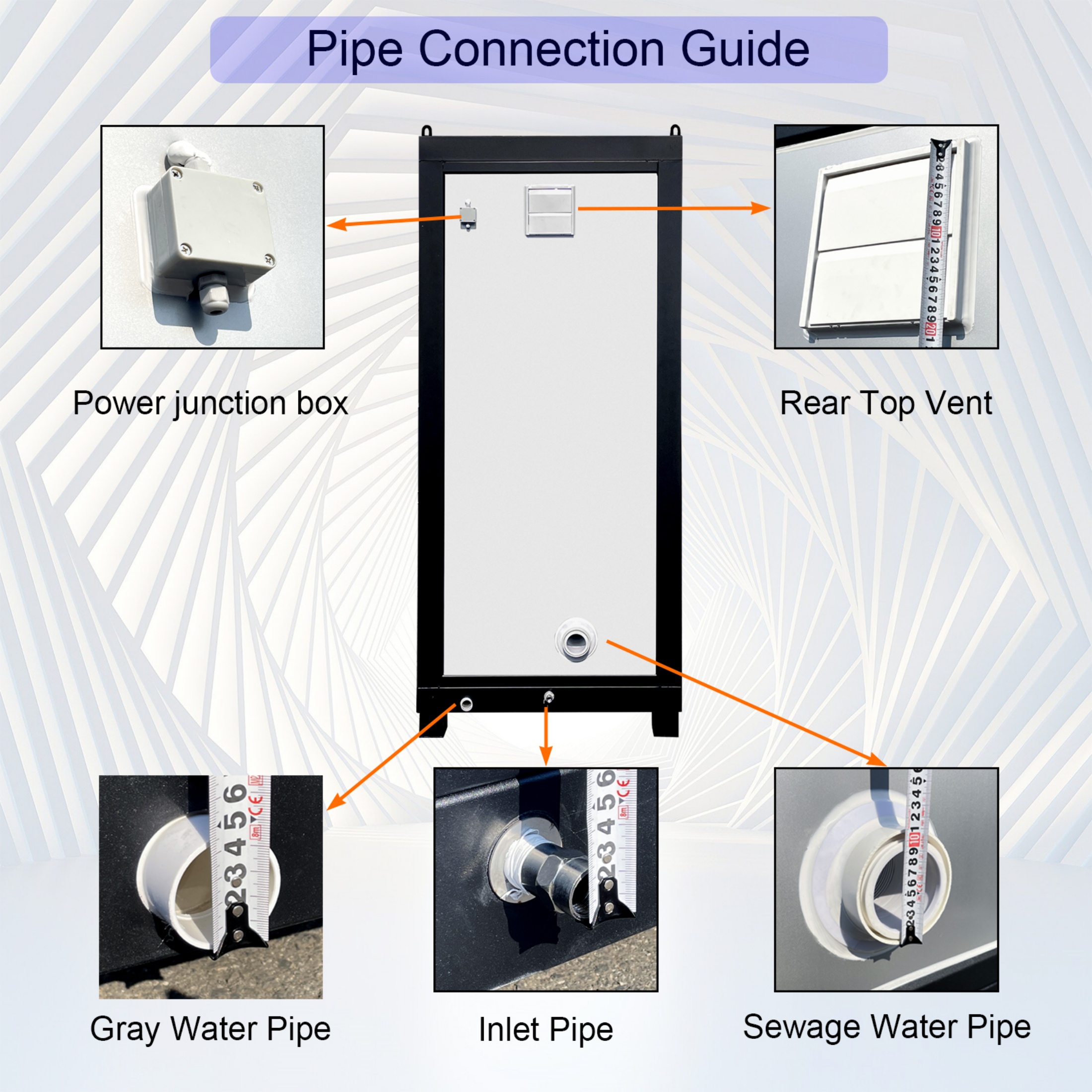 CTOSPOATO Person Portable Toilet Cabin – Outdoor Restroom with Light, Sink & Vent Fan,Mobile Restroom for Concerts, Conventions, Construction, Sporting Events