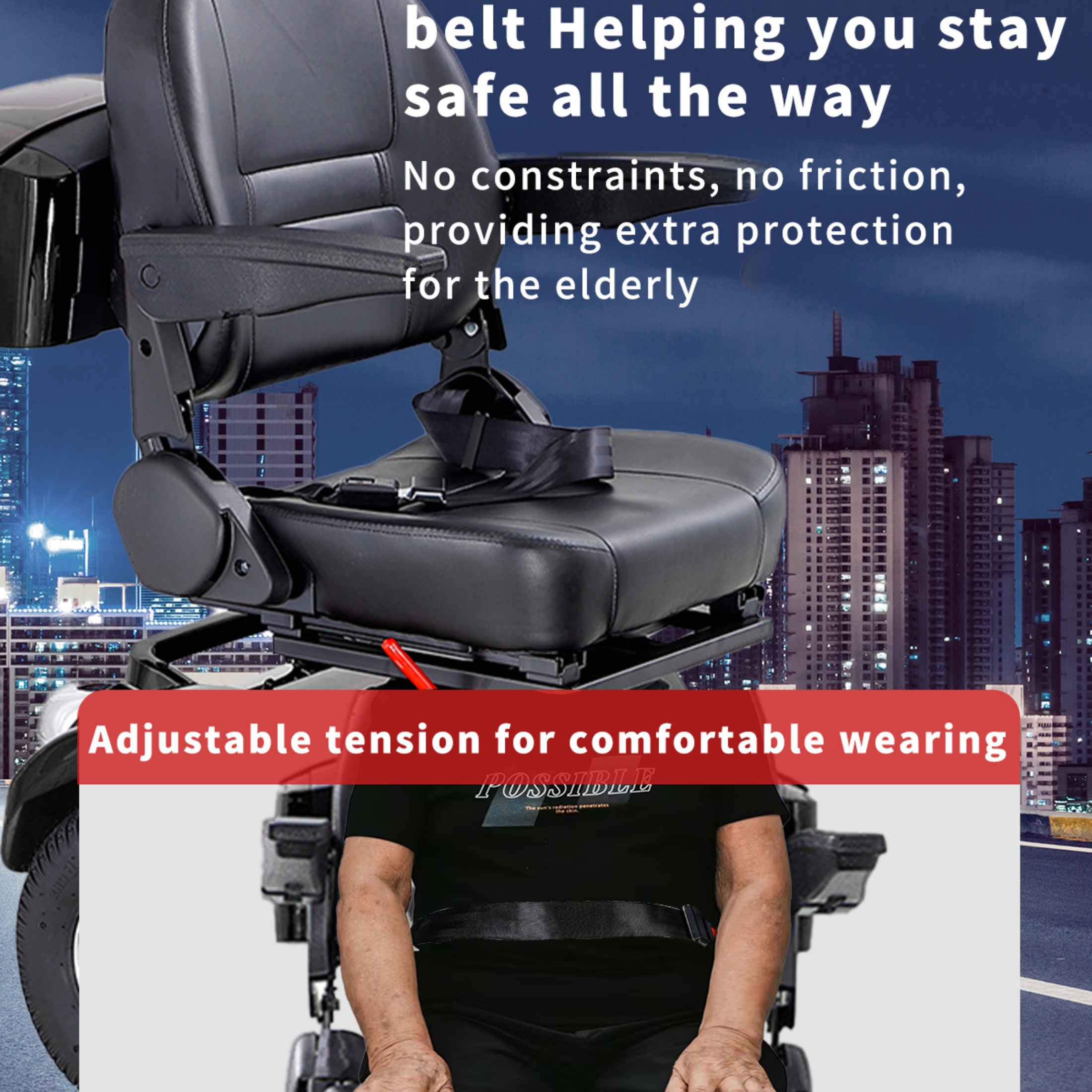 QEEKA Mobility Scooter,4 Wheels Mobility Scooter for Adults Seniors, Electric Folding Wheelchair Device for Travel,3-Speed Travel Long,Black