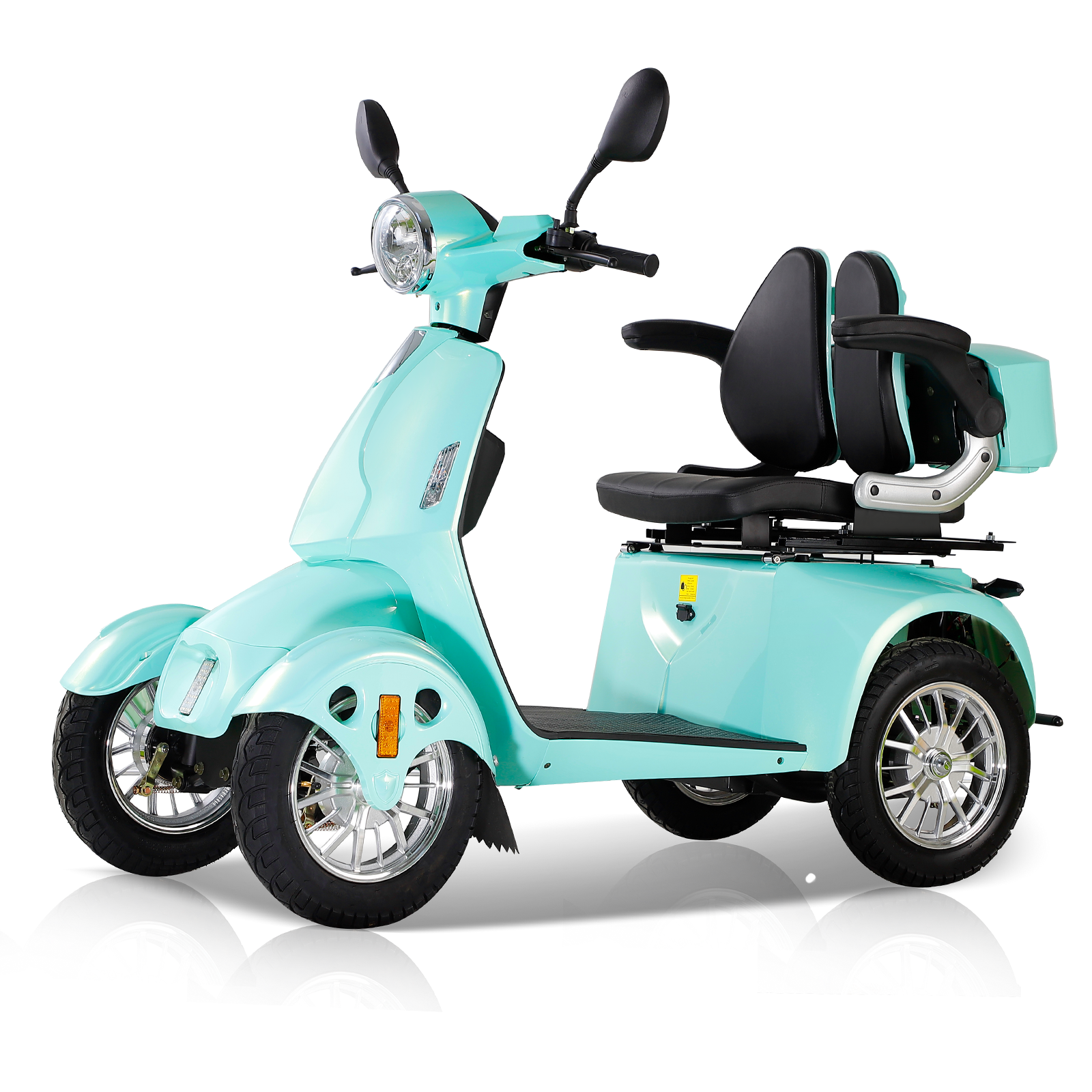 QEEKA Heavy-Duty 4-Wheel Mobility Scooter, 500 lb Limit, Green