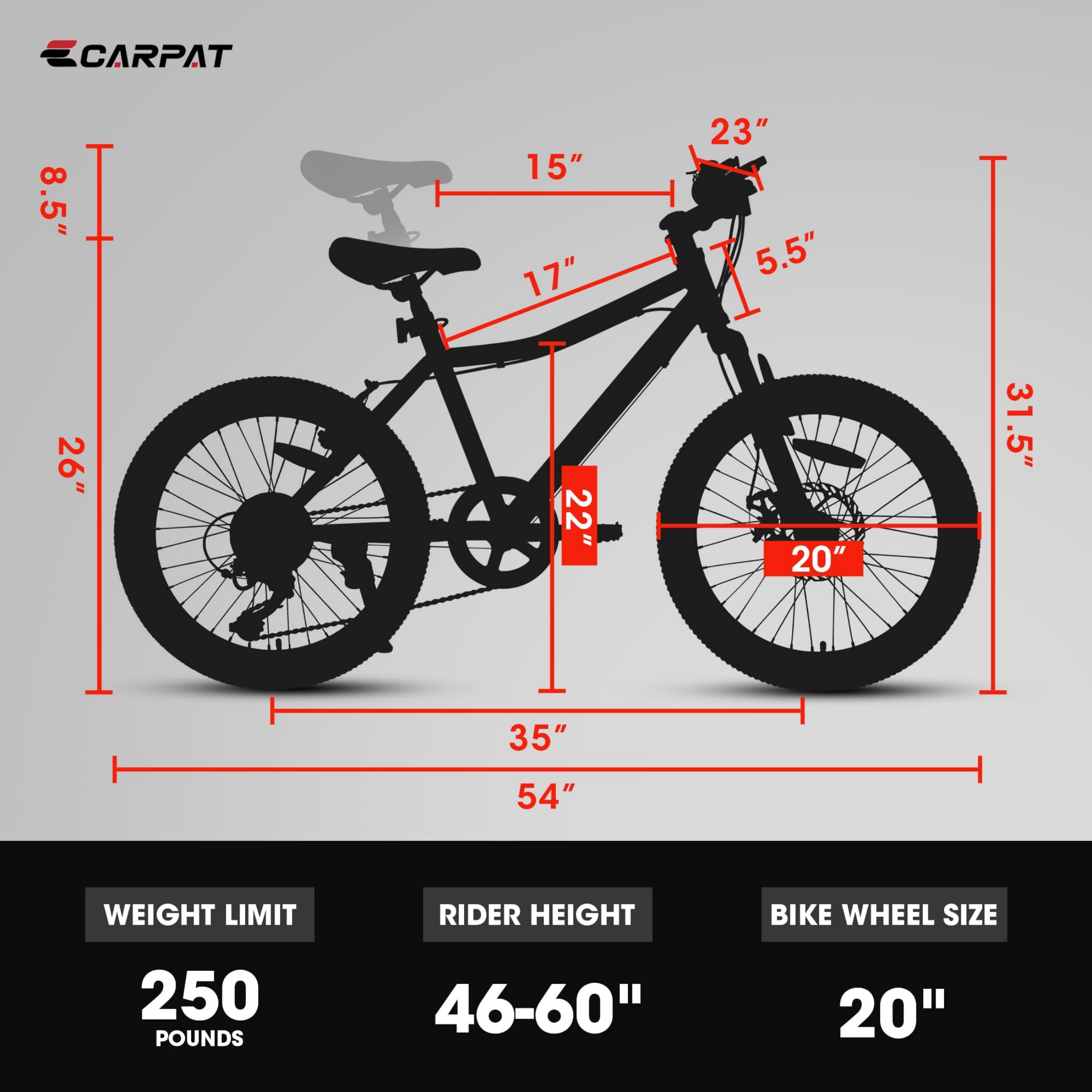 Xlluproid 20" Mountain Bike,7 Speed Teenager Children Kids' Bicycles,Front Suspension Disc Brake Rear V-Brake,High Steel Frame for Outdoor Adventure