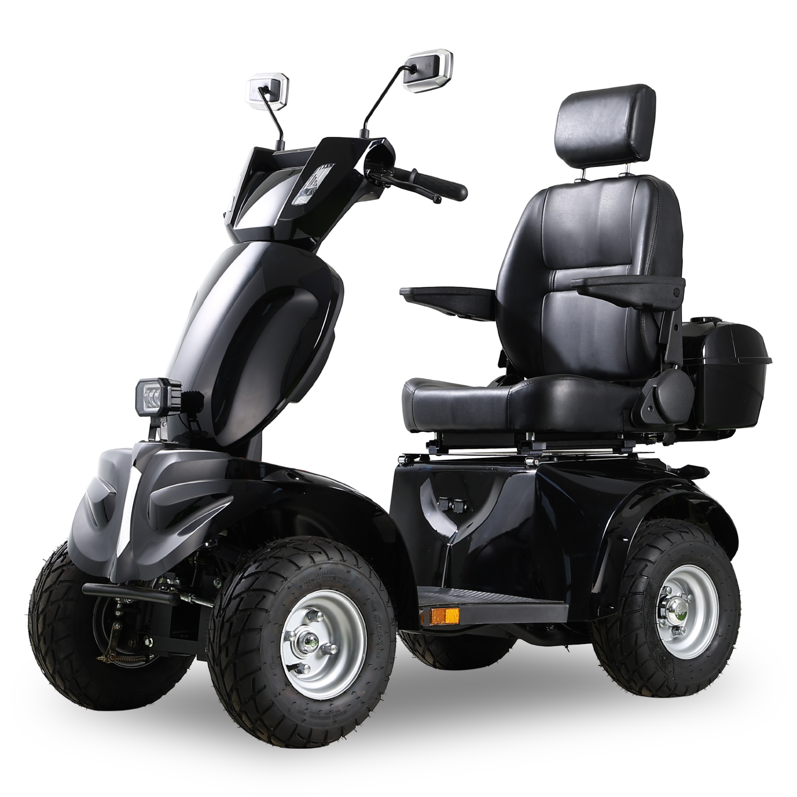 QEEKA Heavy-Duty All-Terrain Electric Mobility Scooter for Adults & Seniors,1000W Motor,600 LBS Capacity,3-Speed,Long Range Battery,Adjustable Seat,Rear Lockbox,Black